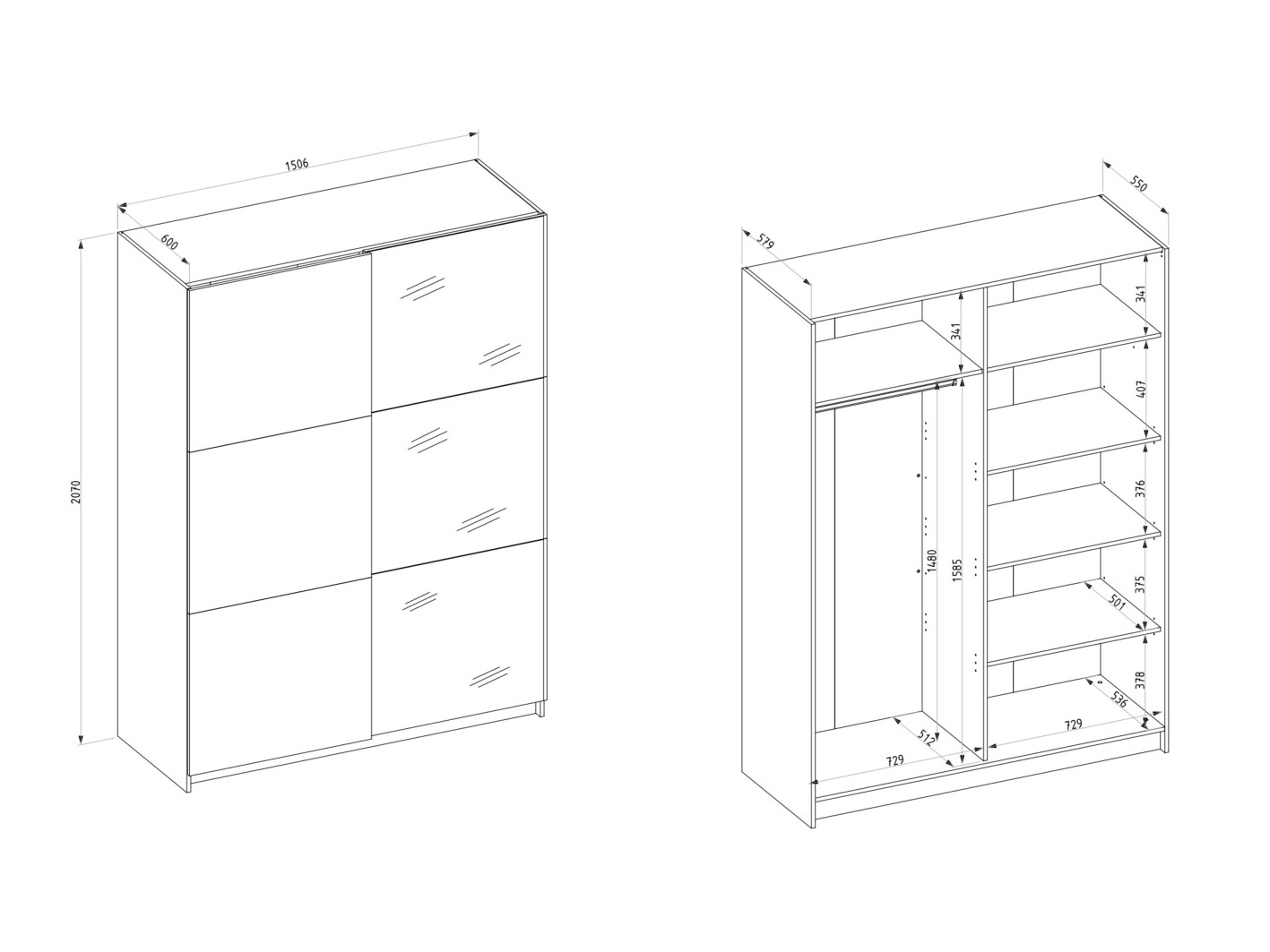 Gardróbszekrény Baytown 137 (Fehér)