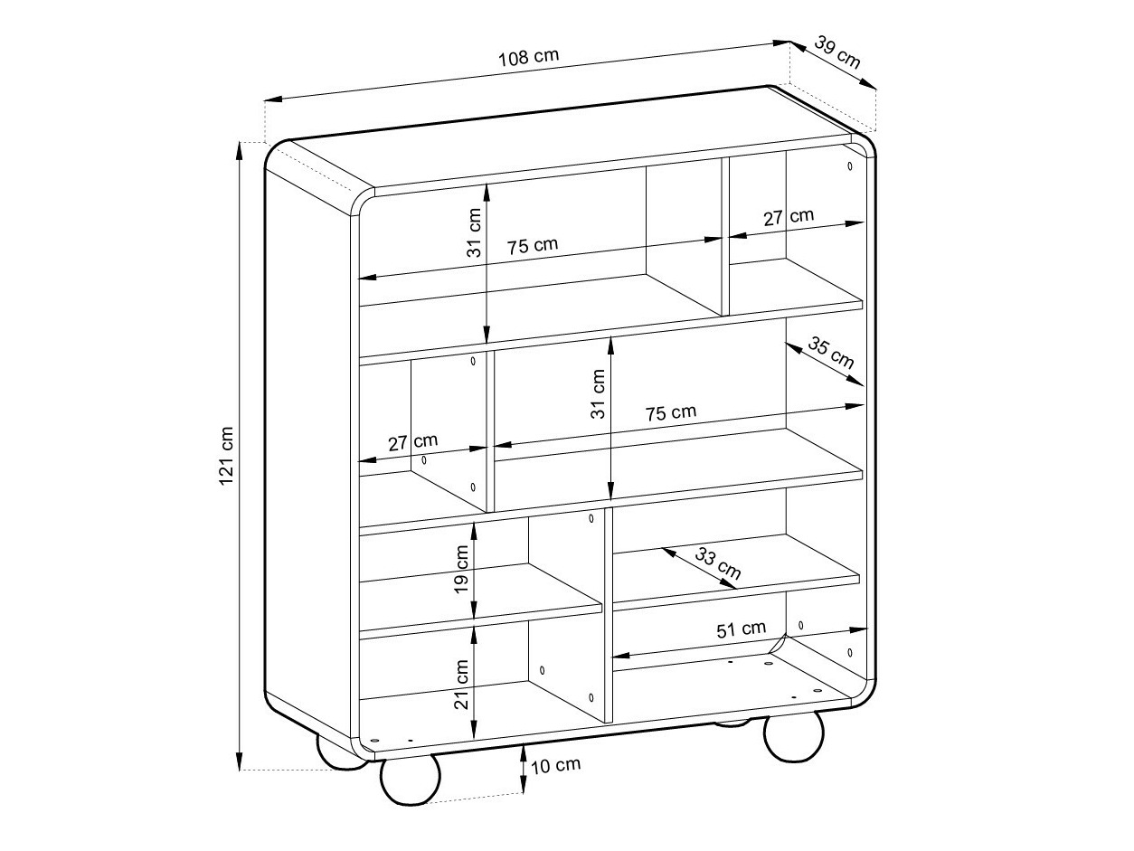 Könyvespolc Vendori 104