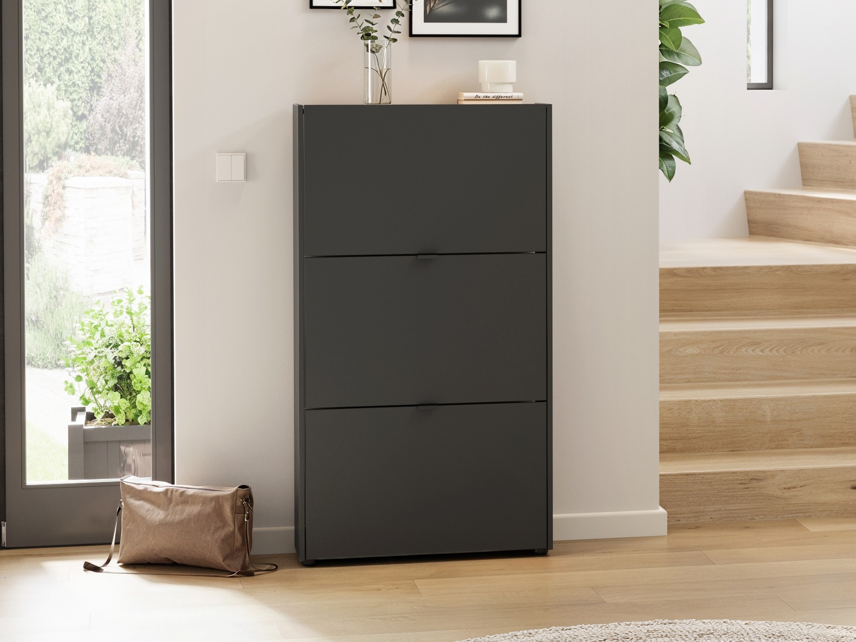 Cipőtároló Cirsale 113 (Navarra tölgy + Grafit)