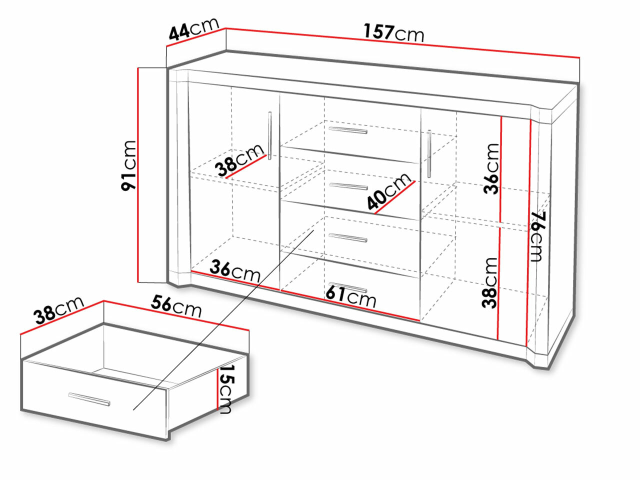Komód Lorelie 100 (Triufel tölgy)