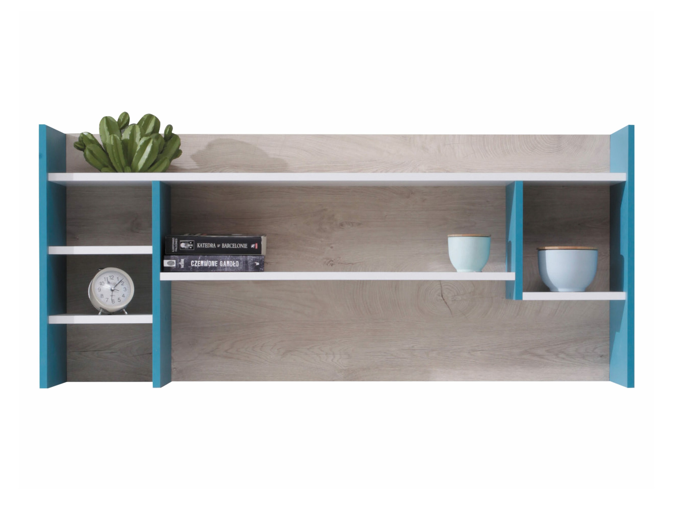 Fali polc Camteso 109 (Fehér + Tölgy + Türkiz)