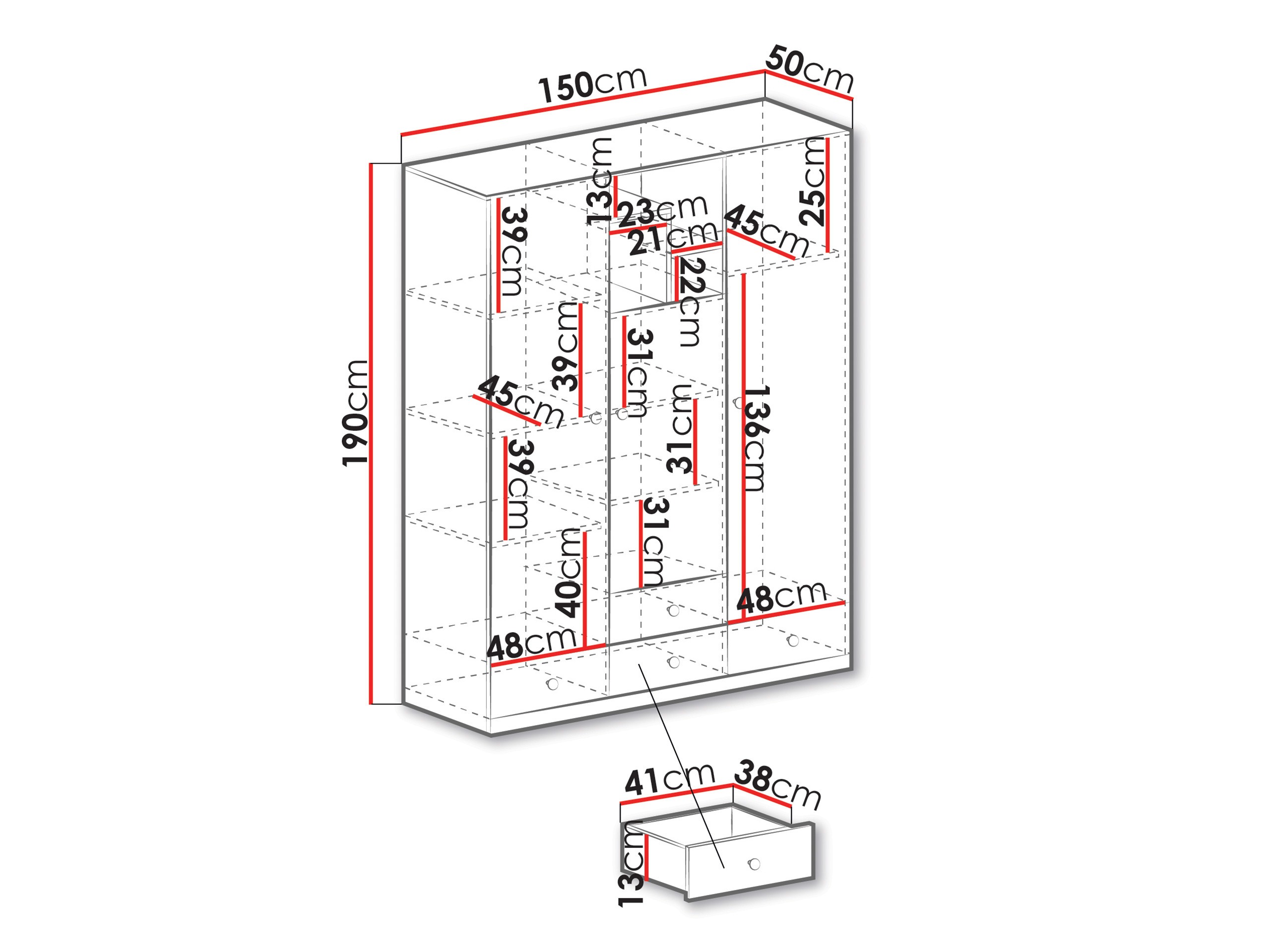 Gardróbszekrény Tesmonu 100