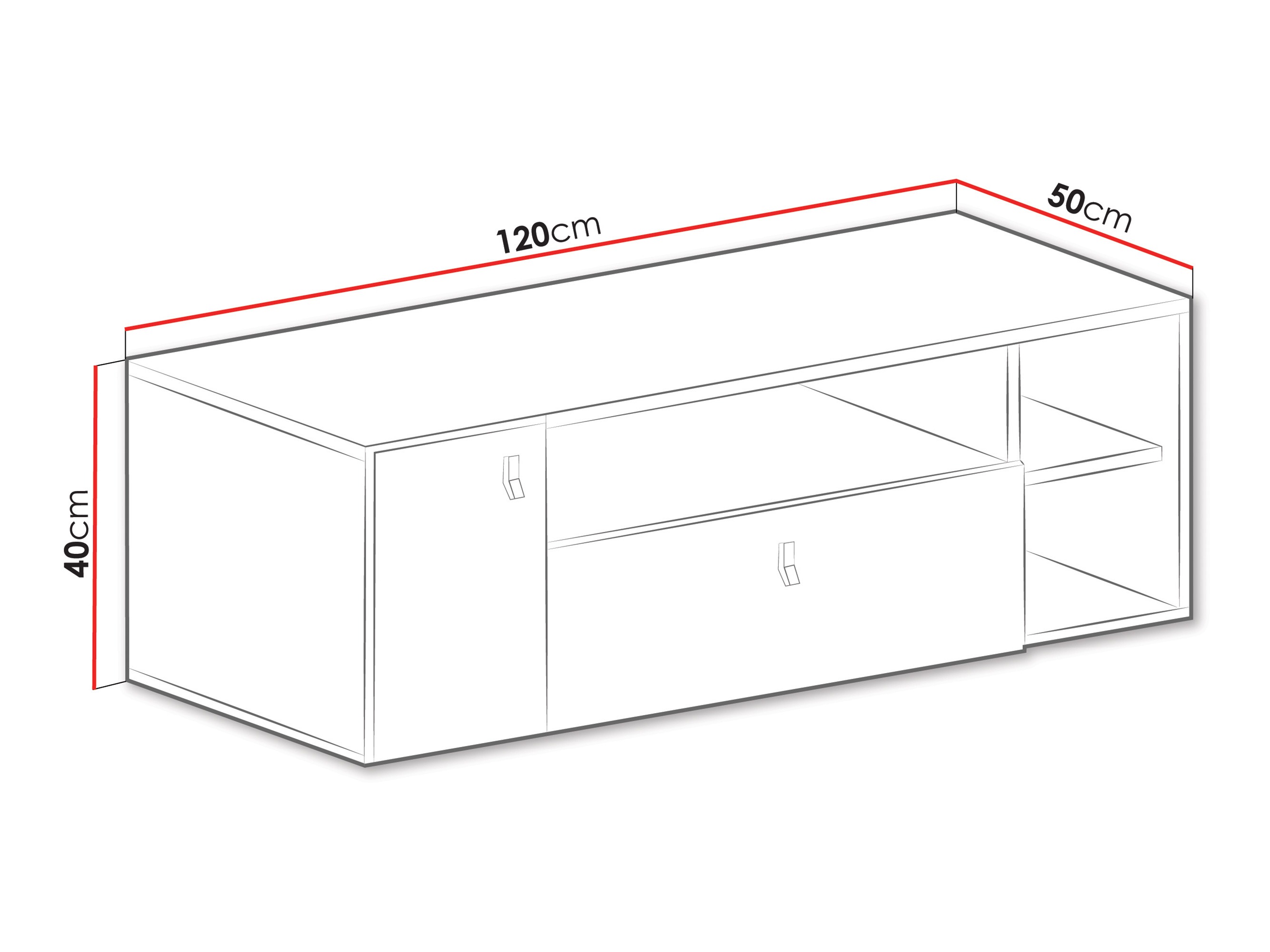 TV-állvány Camteso 108 (Fehér + Tölgy + Türkiz)