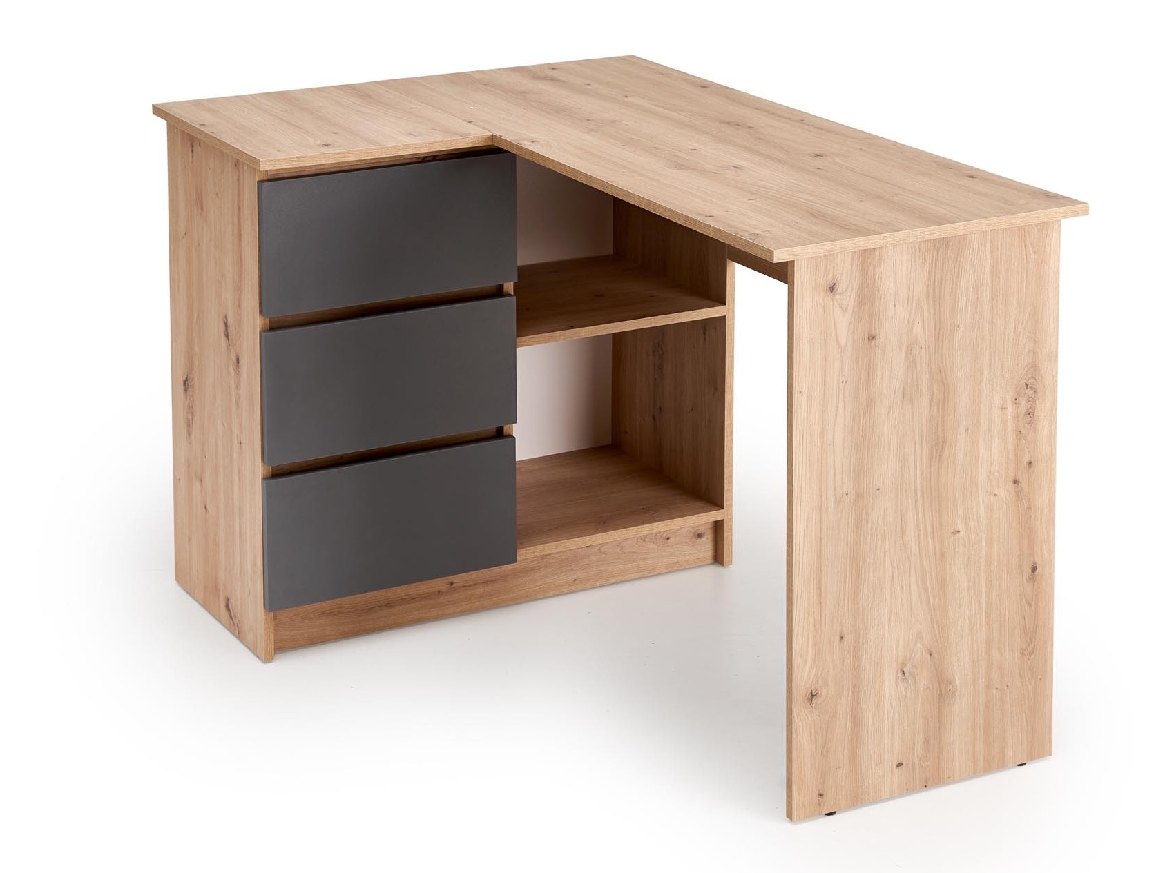 Sarok íróasztal Houston 1950 (Grafit + Artisan tölgy)