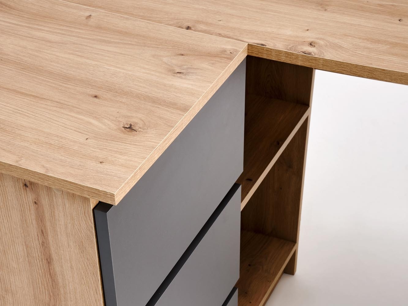 Sarok íróasztal Houston 1950 (Grafit + Artisan tölgy)