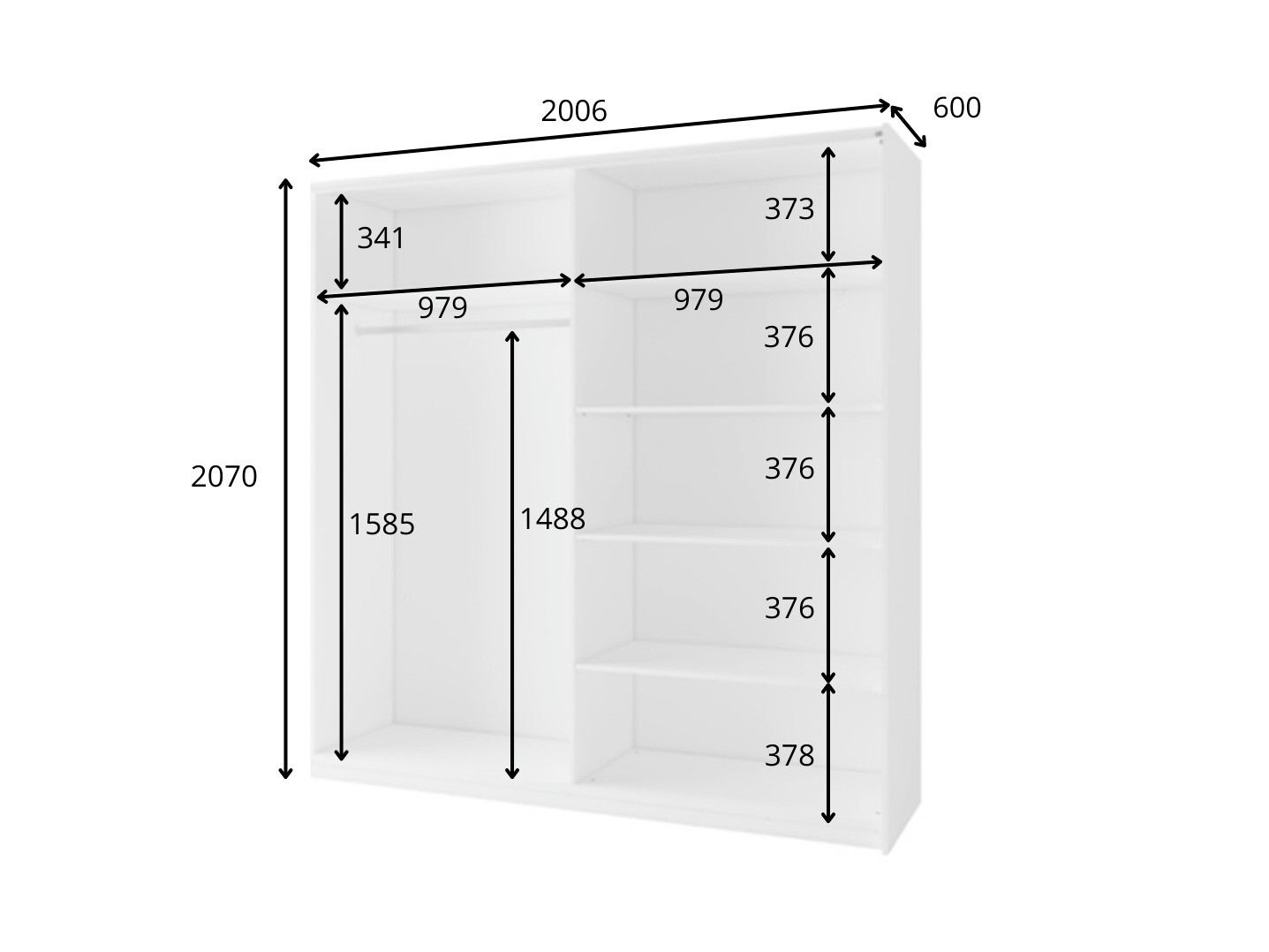 Gardróbszekrény Baytown 140 (Fehér)