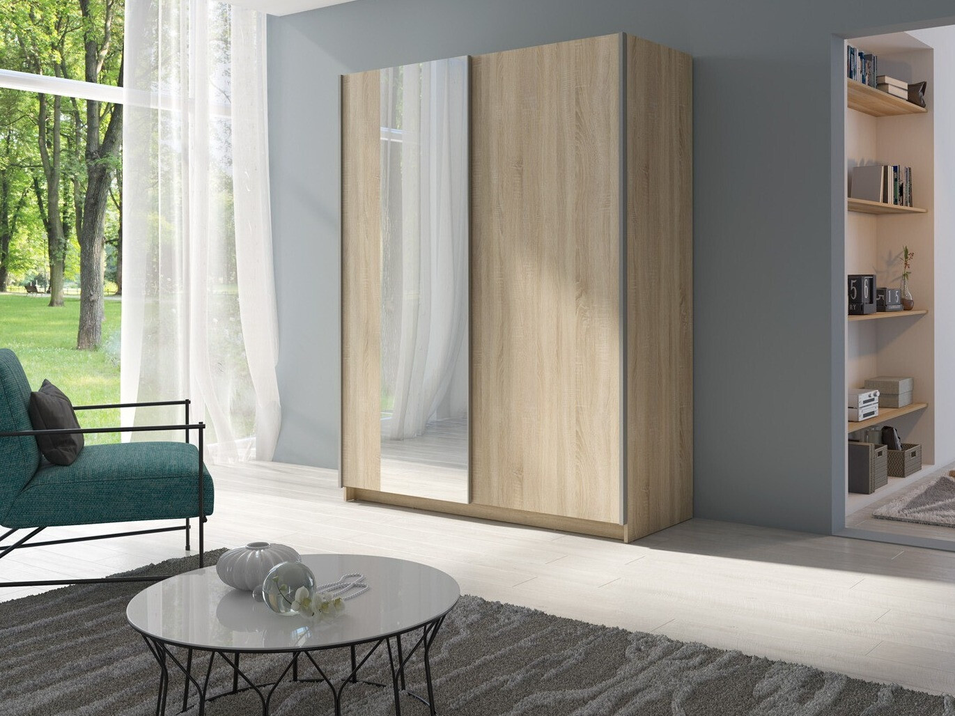 Gardróbszekrény Baytown 145 (Sonoma tölgy)