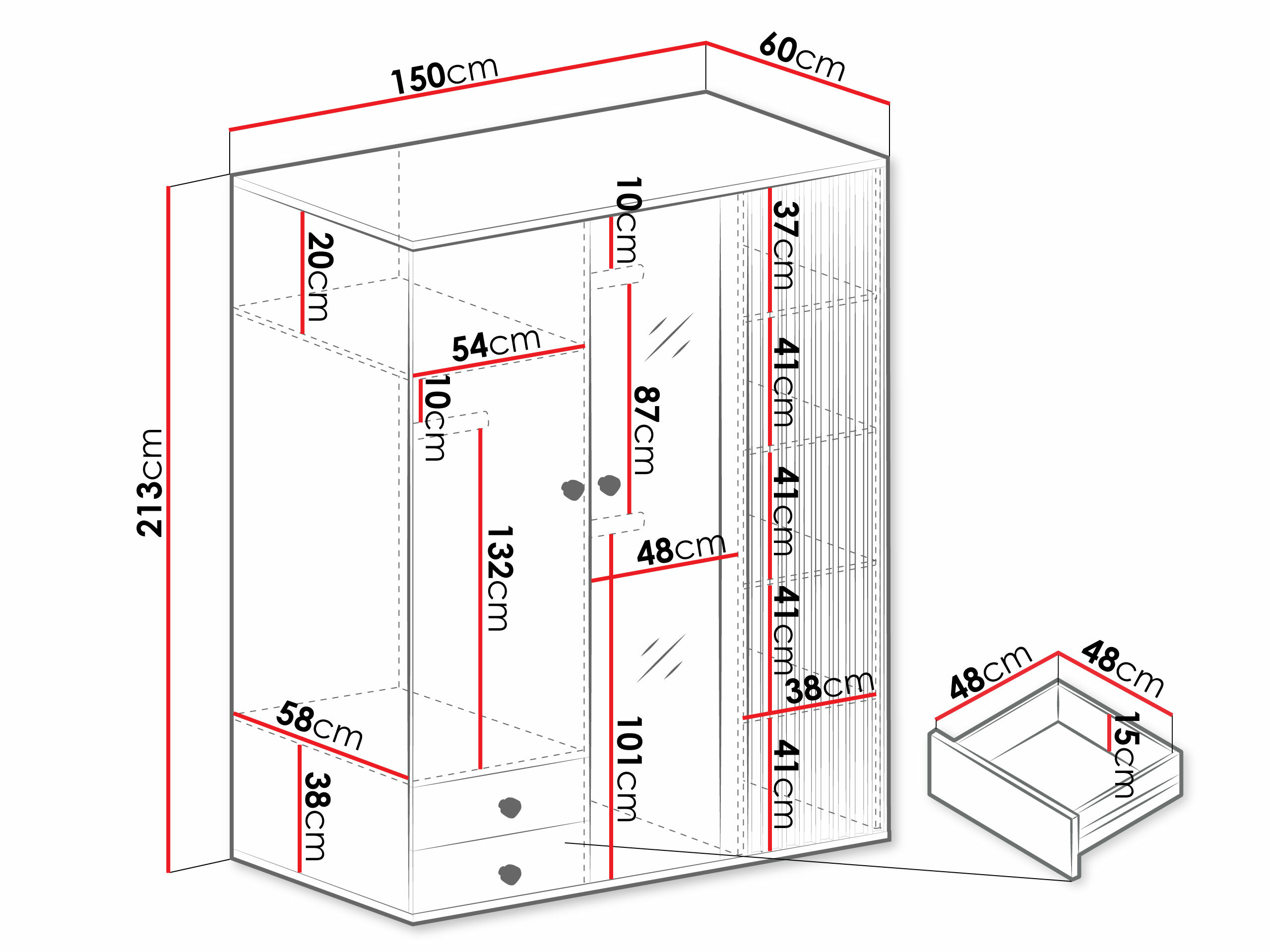 Gardróbszekrény Venmava 115
