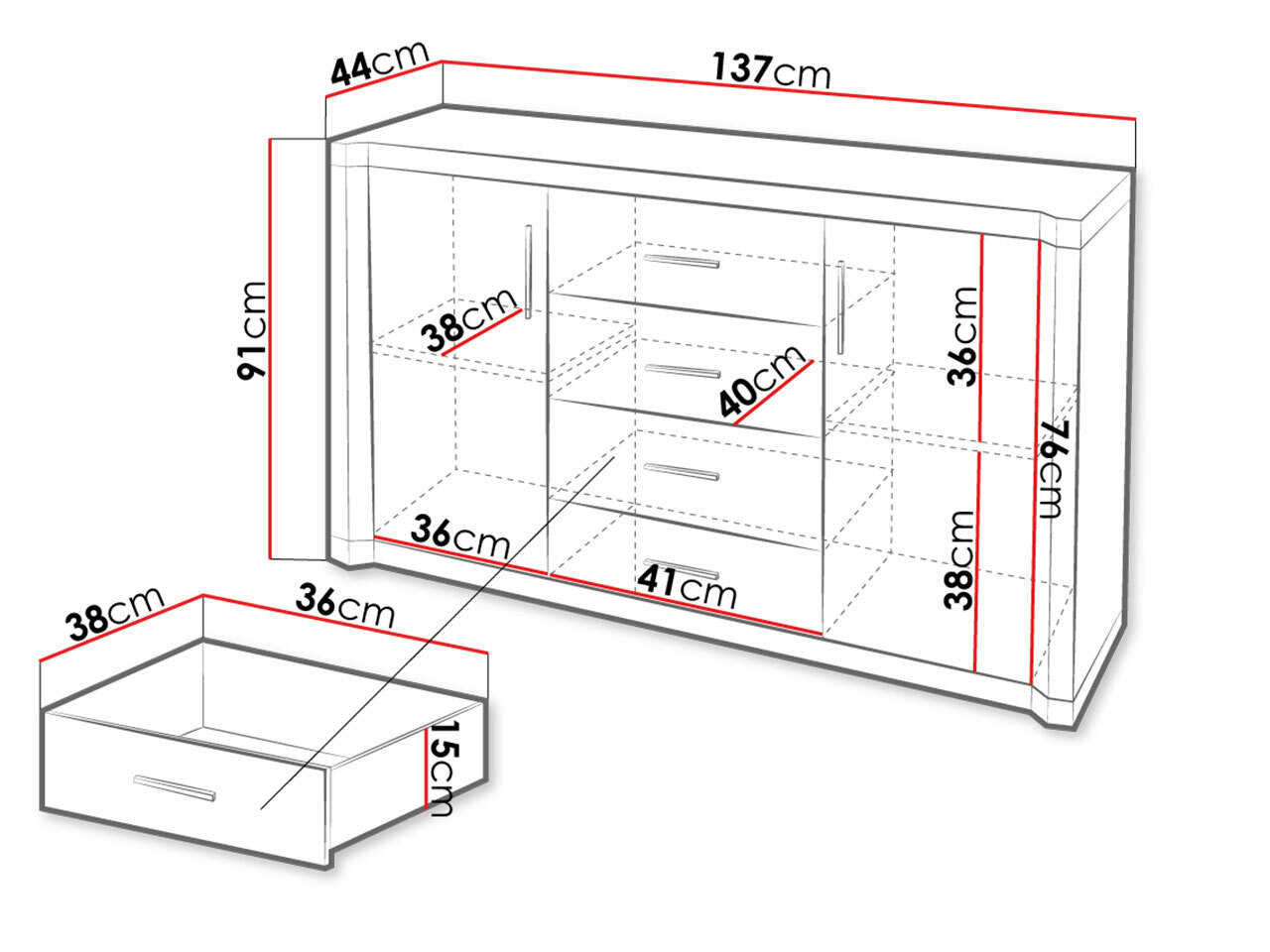 Komód Lorelie 104 (Triufel tölgy)