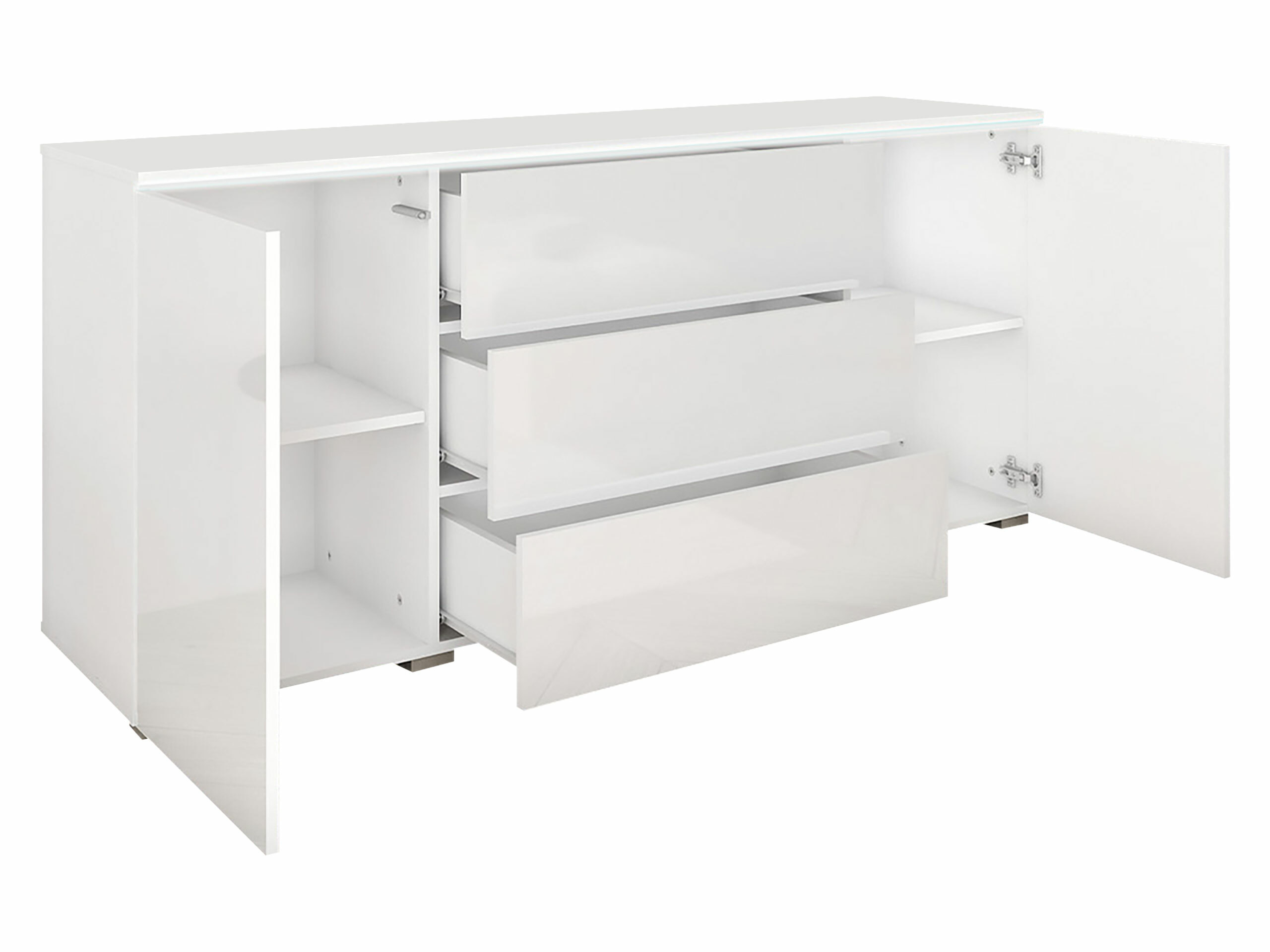 Komód Mirfivo 102 (Beton + Fényes fehér)