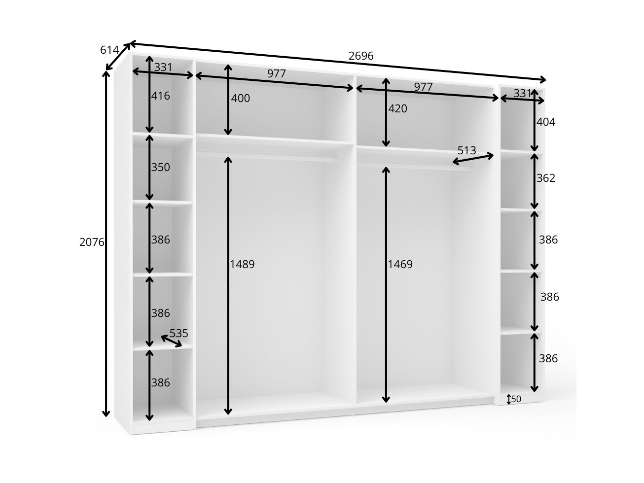 Gardróbszekrény Baytown 150 (Ezüst)