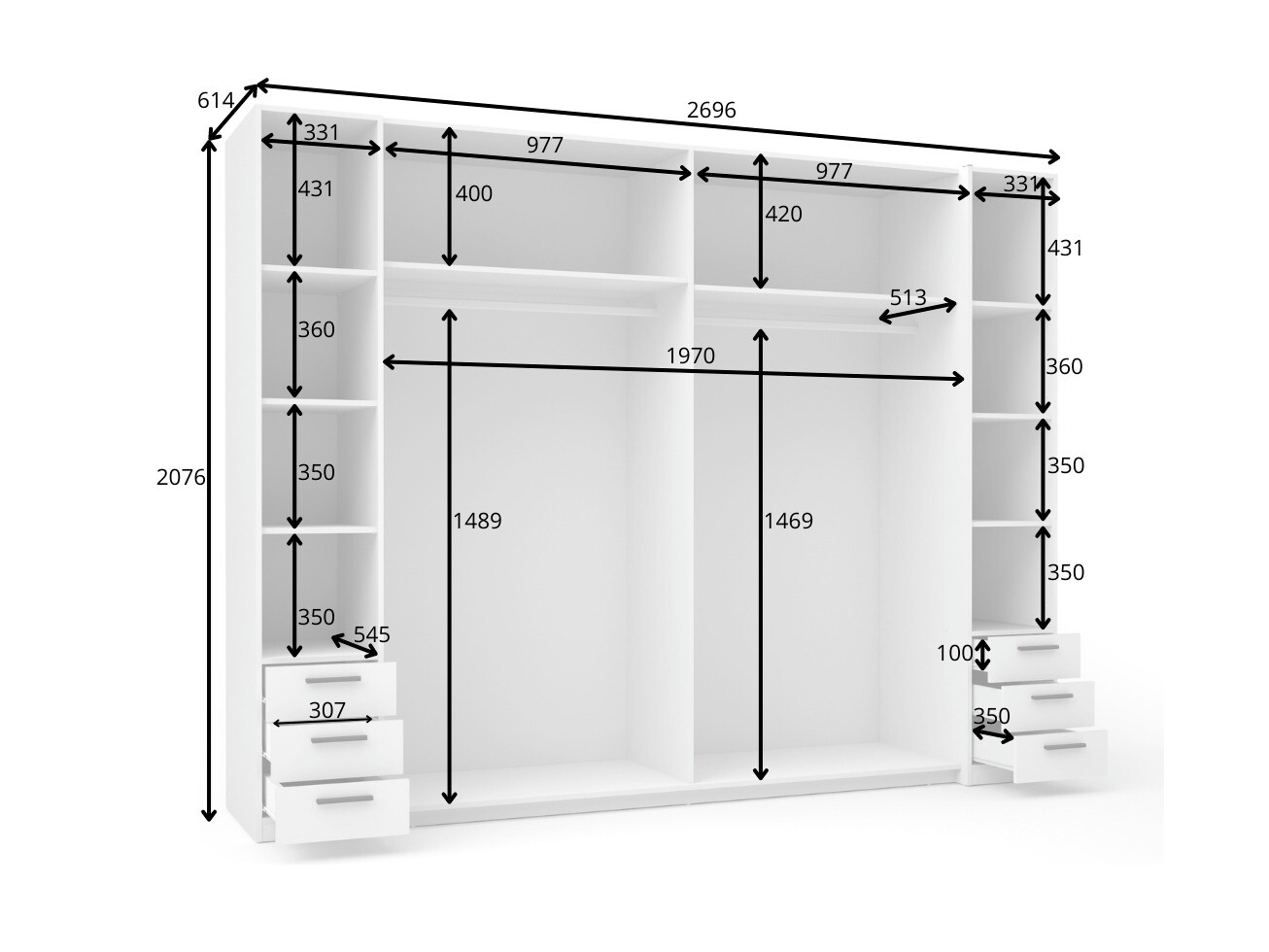 Gardróbszekrény Baytown 153 (Fekete)