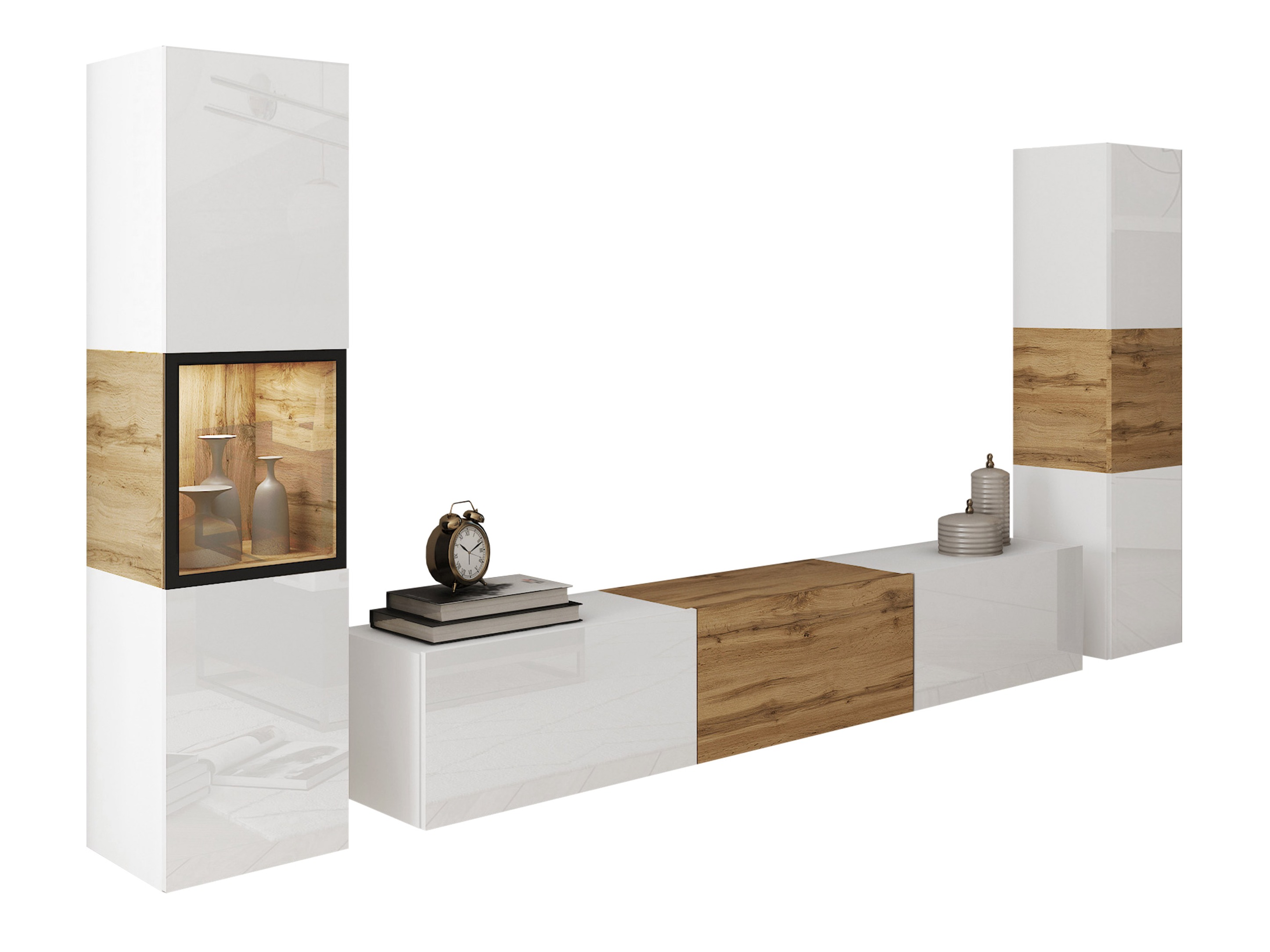 Nappali szett Sarasota 193 (Fehér + Wotan tölgy)