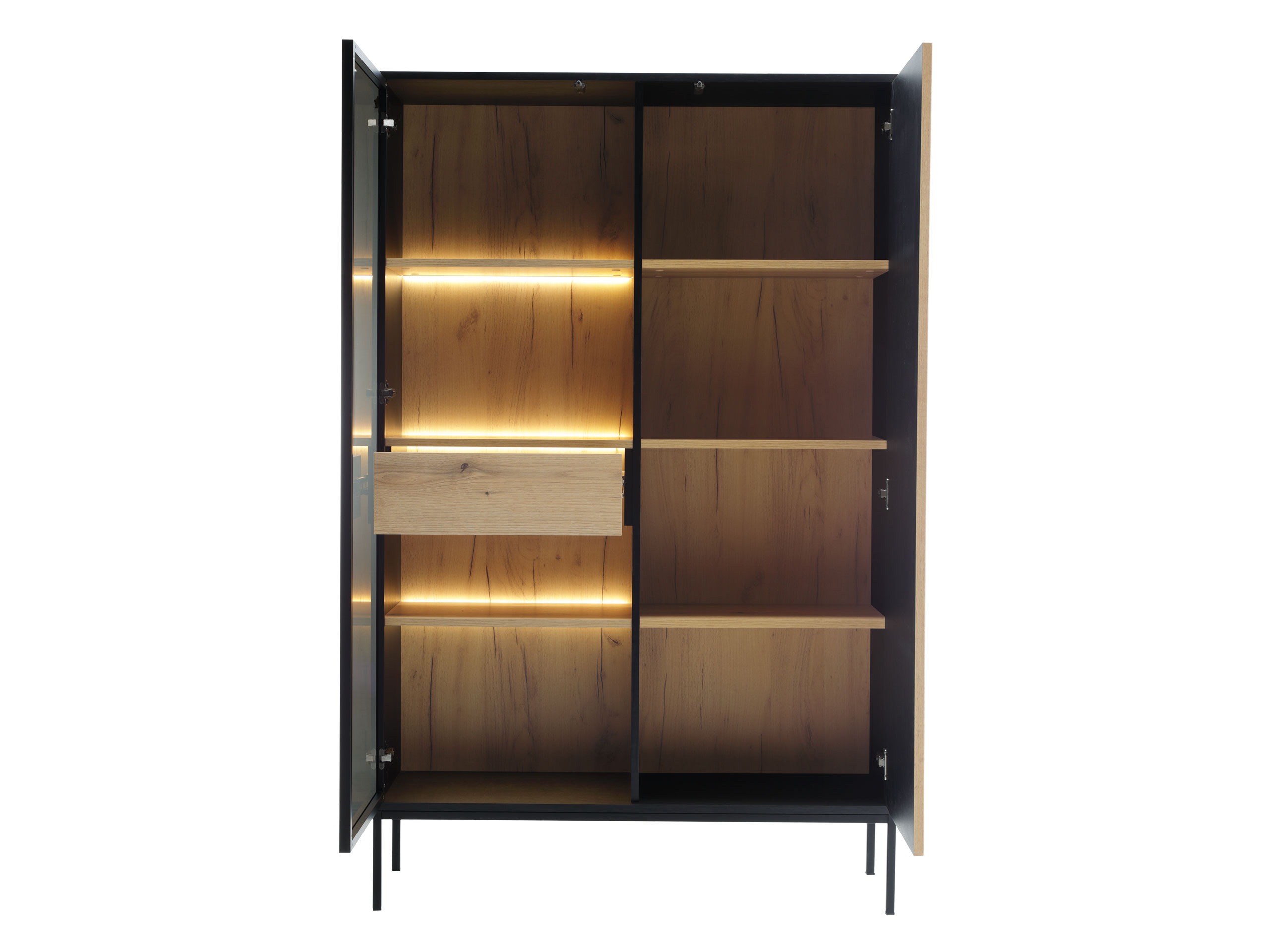 Nappali szett Soferi 113 (Fekete + Wotan tölgy)