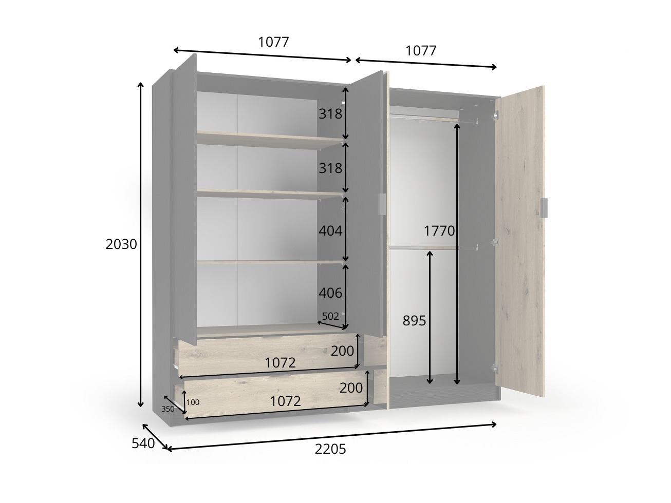 Gardróbszekrény Baytown 154