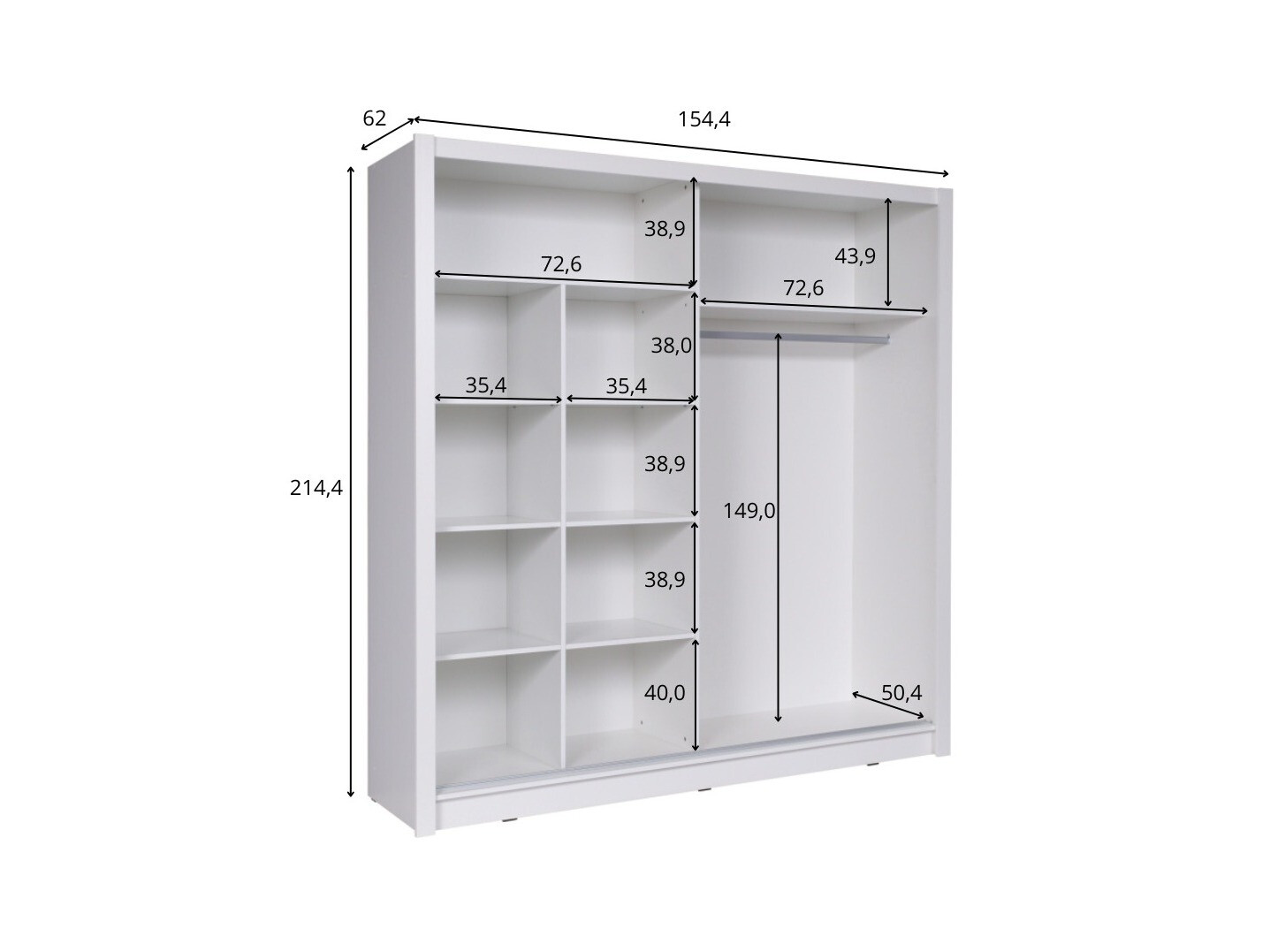 Gardróbszekrény Baytown 155 (Grafit)