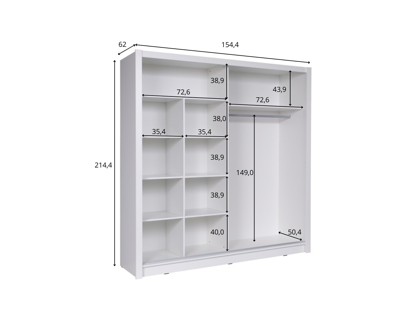 Gardróbszekrény Baytown 155 (Sonoma tölgy)