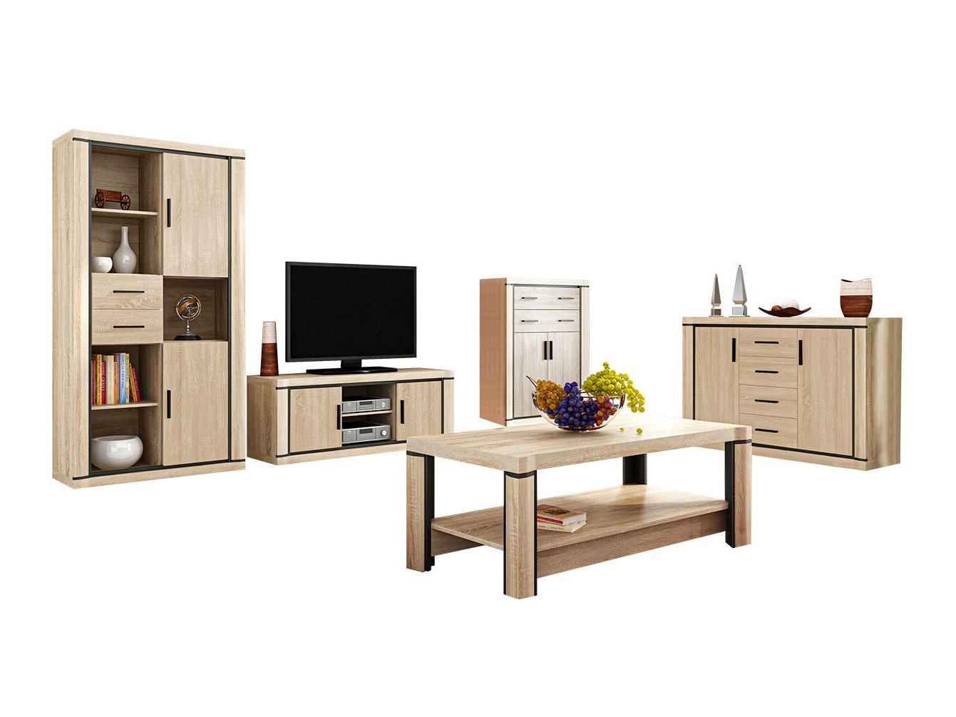 Nappali szett Lorelie 124 (Sonoma tölgy)