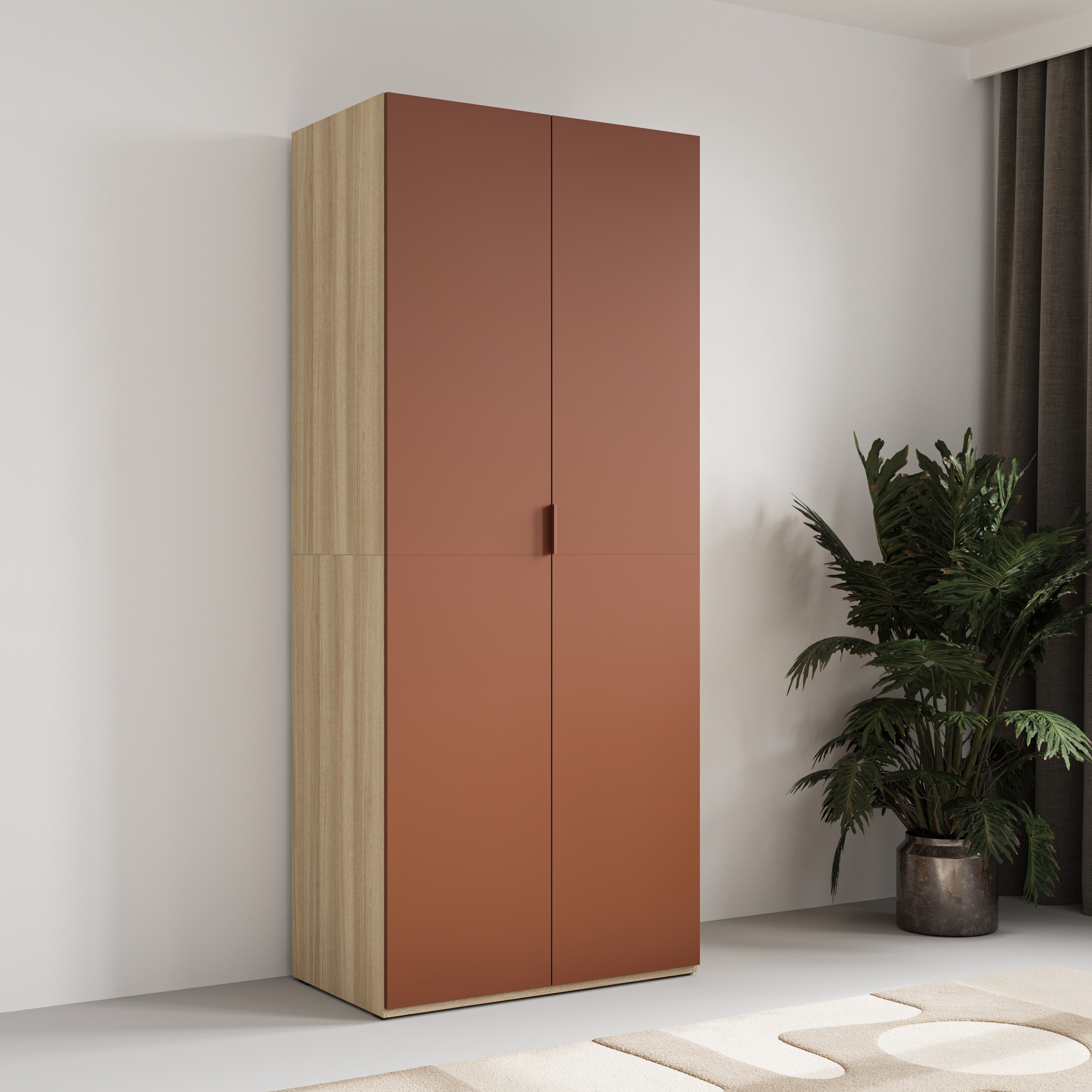 Gardróbszekrény Austin 387 (Narancs + Tölgy)