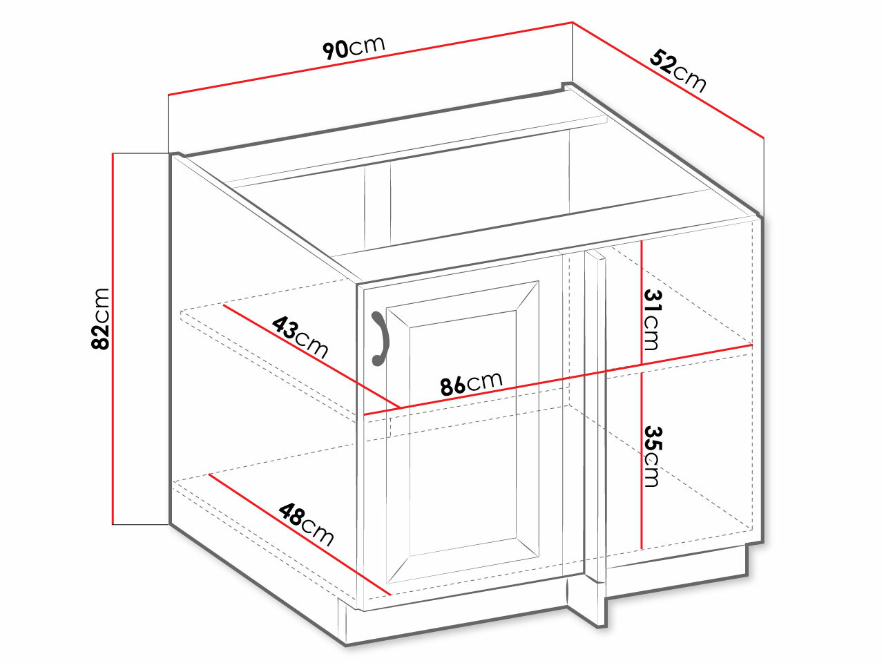 Moduláris szekrény ajtókkal Retro White 100