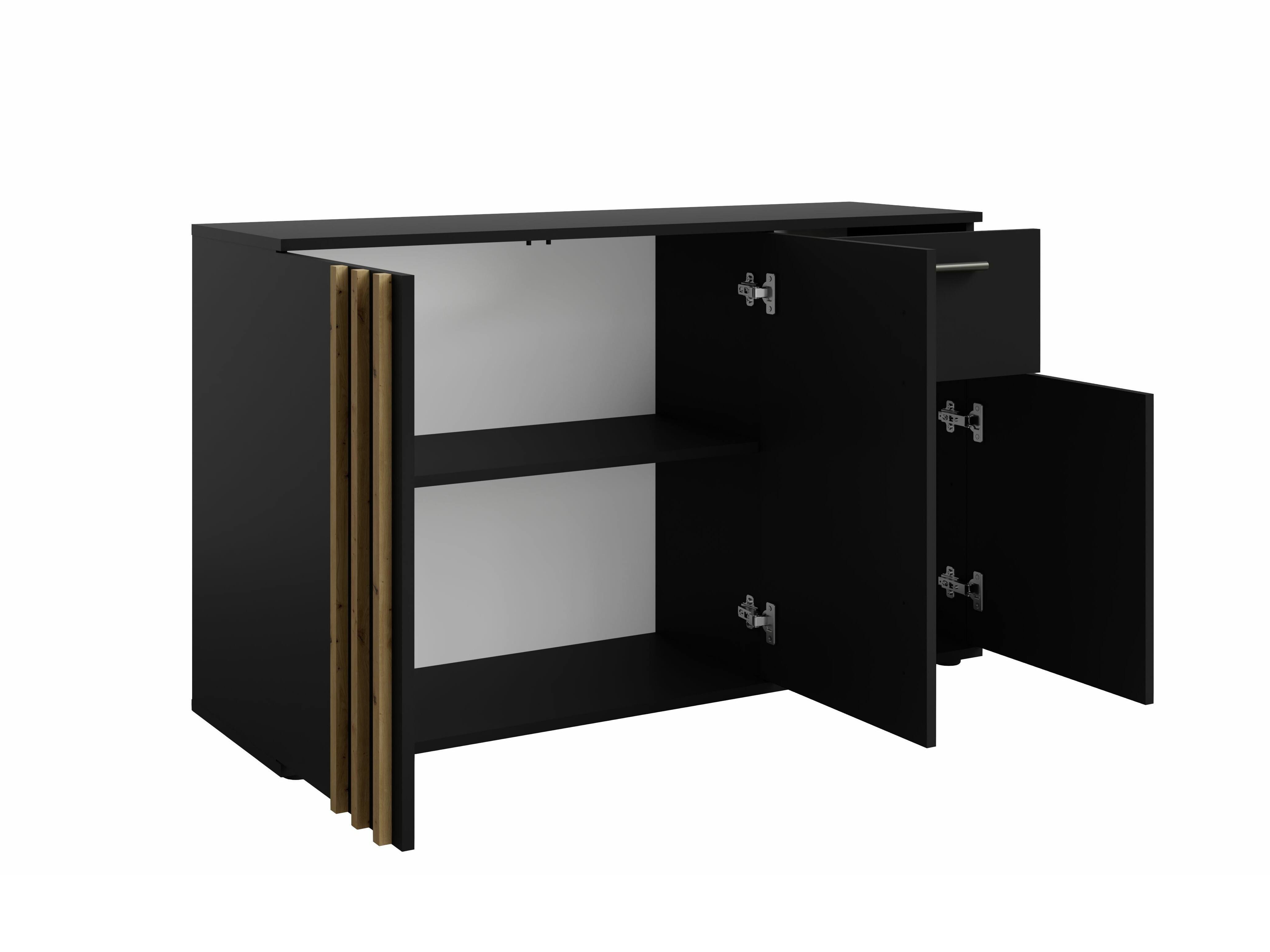 Komód Baytown 159 (Fekete + Artisan tölgy)