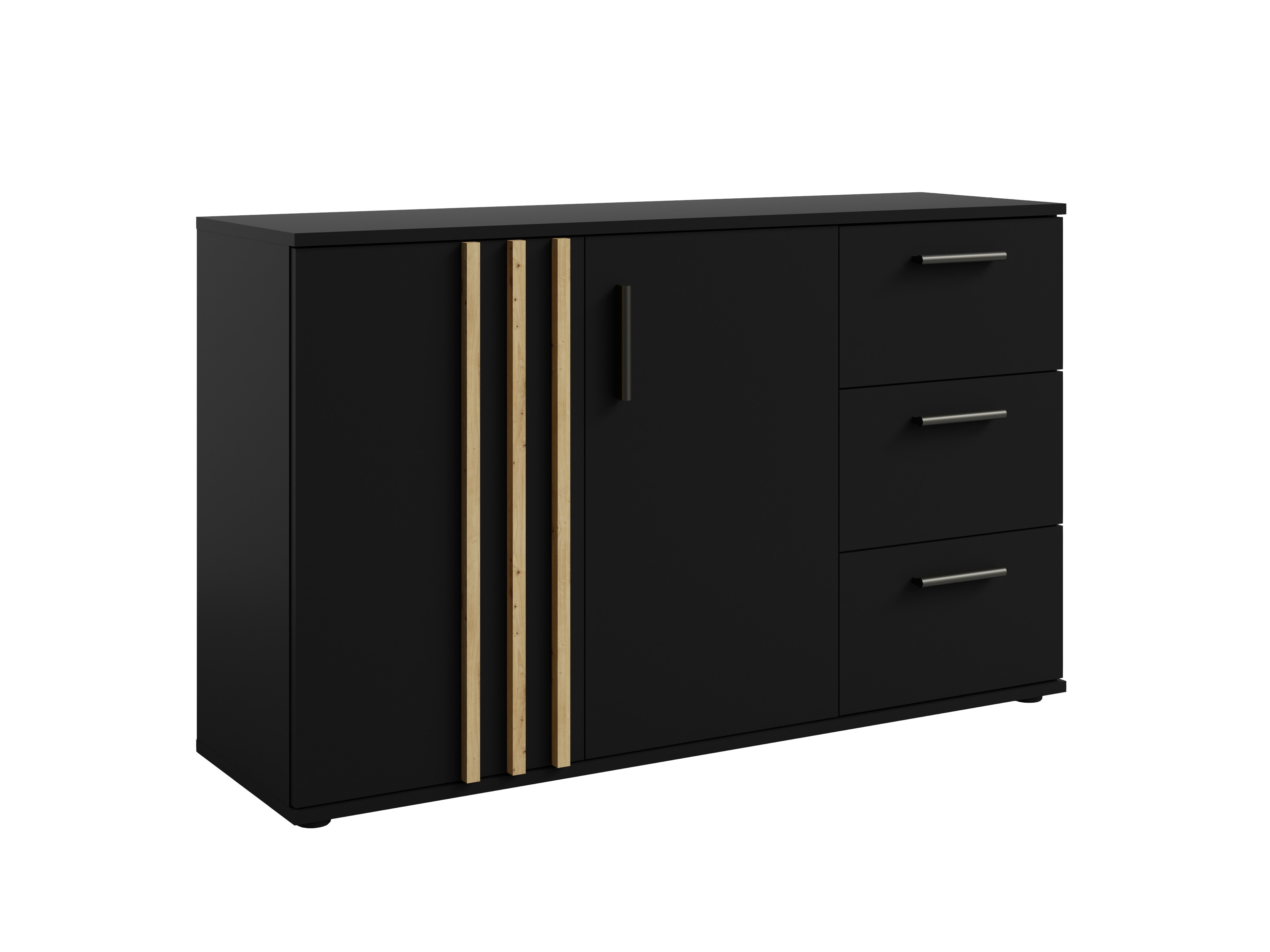 Komód Baytown 160 (Fekete + Artisan tölgy)