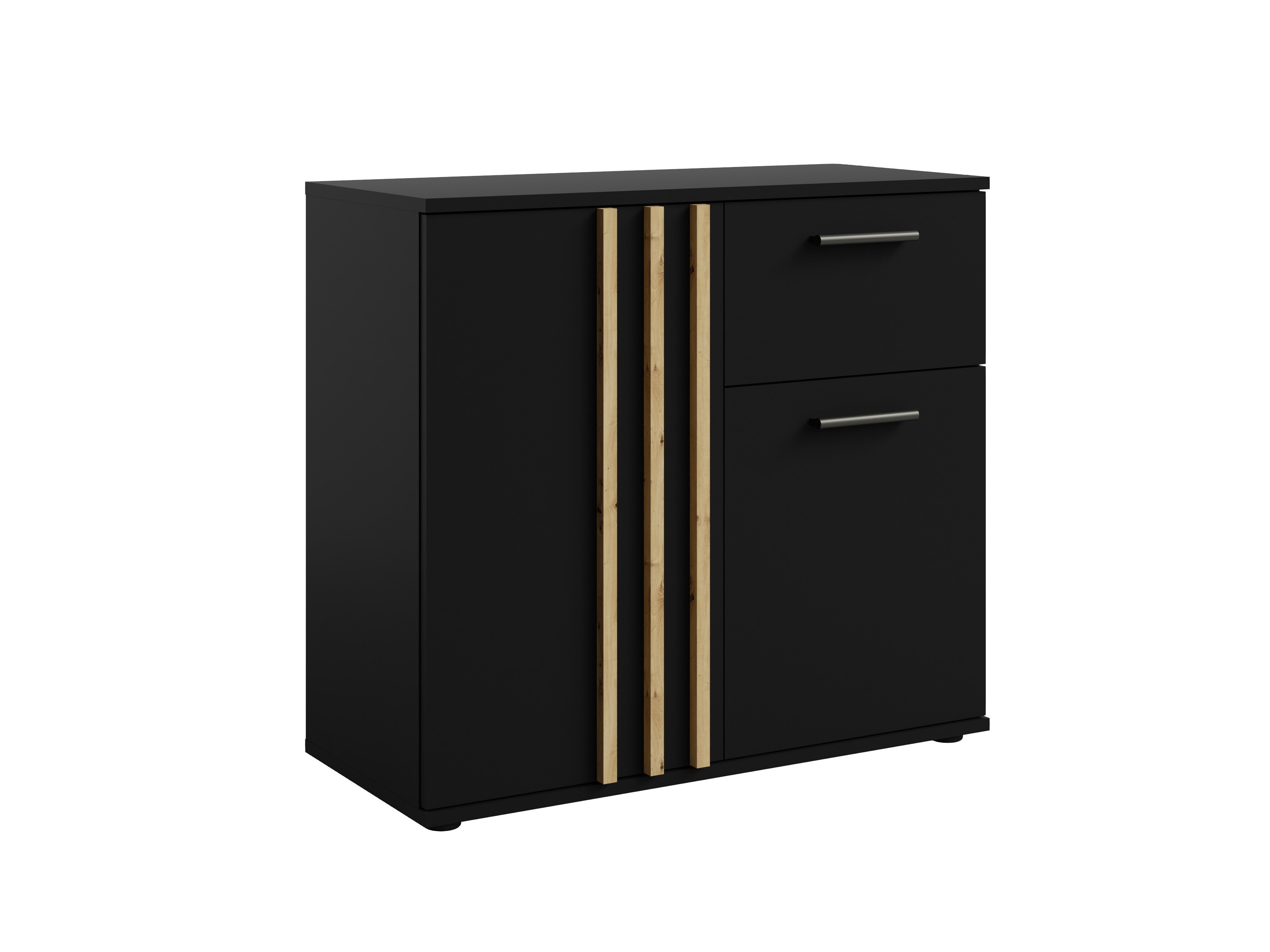 Komód Baytown 161 (Fekete + Artisan tölgy)