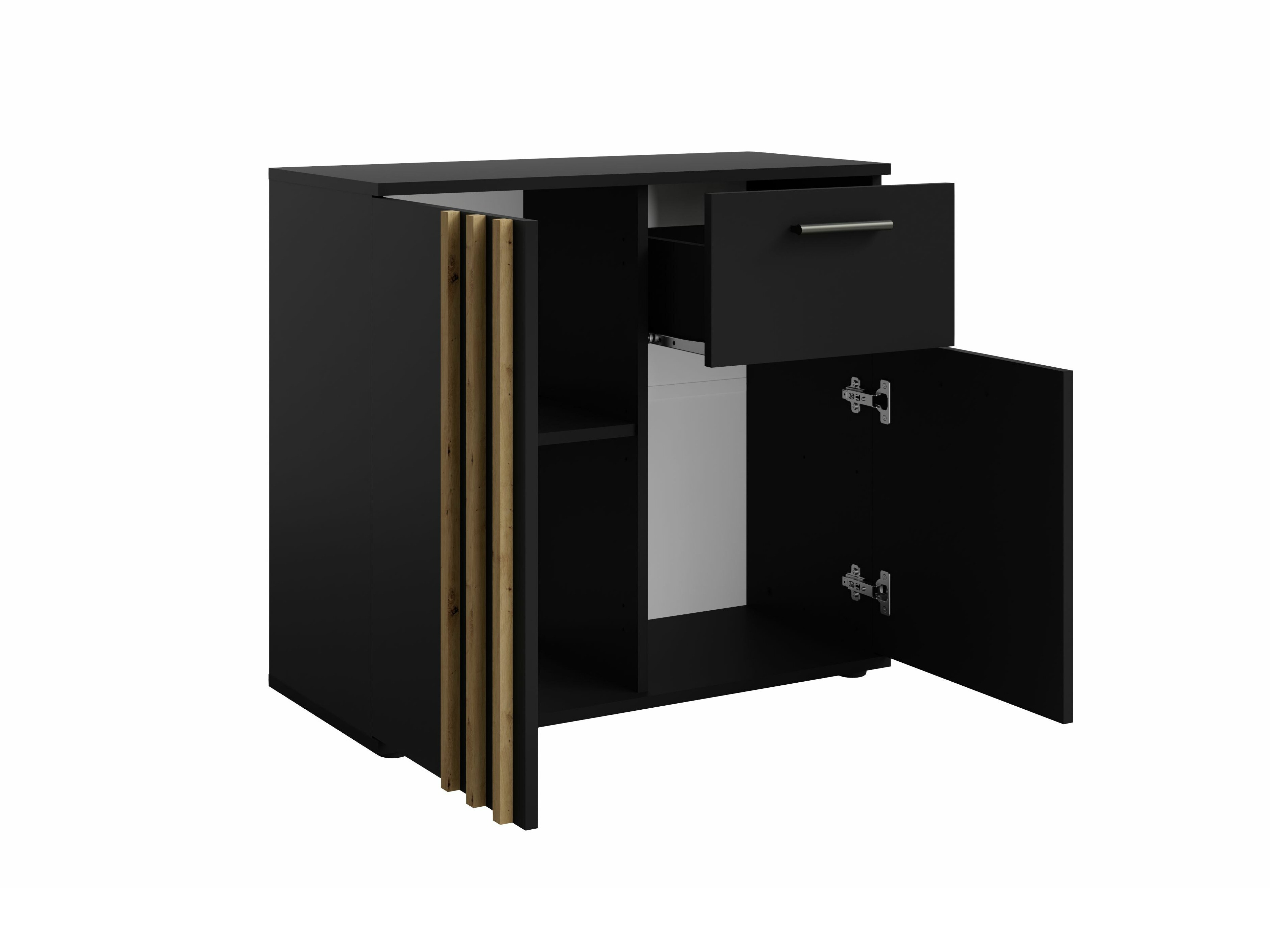 Komód Baytown 161 (Fekete + Artisan tölgy)