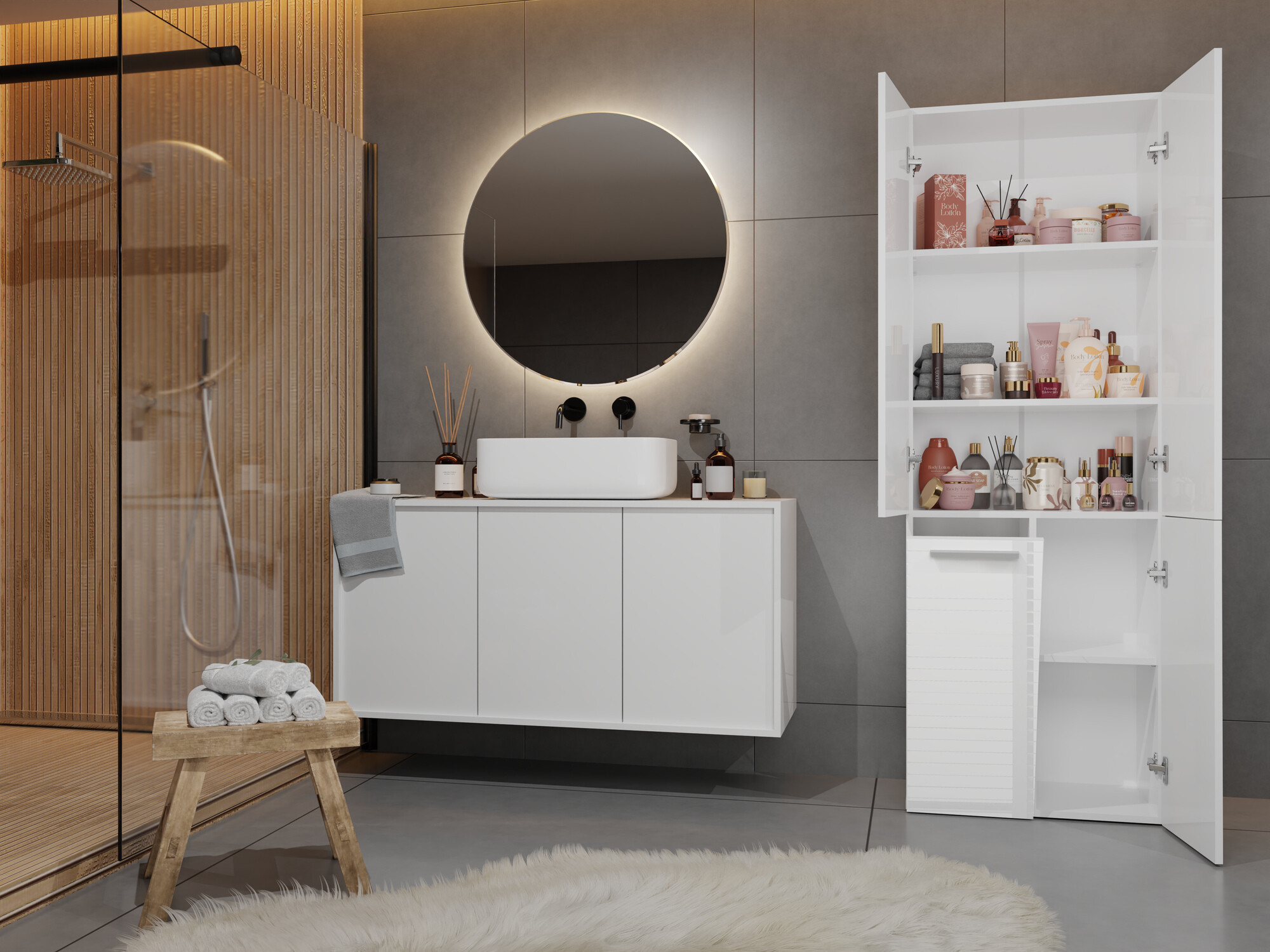 Beépített fürdőszoba szekrény SH10693