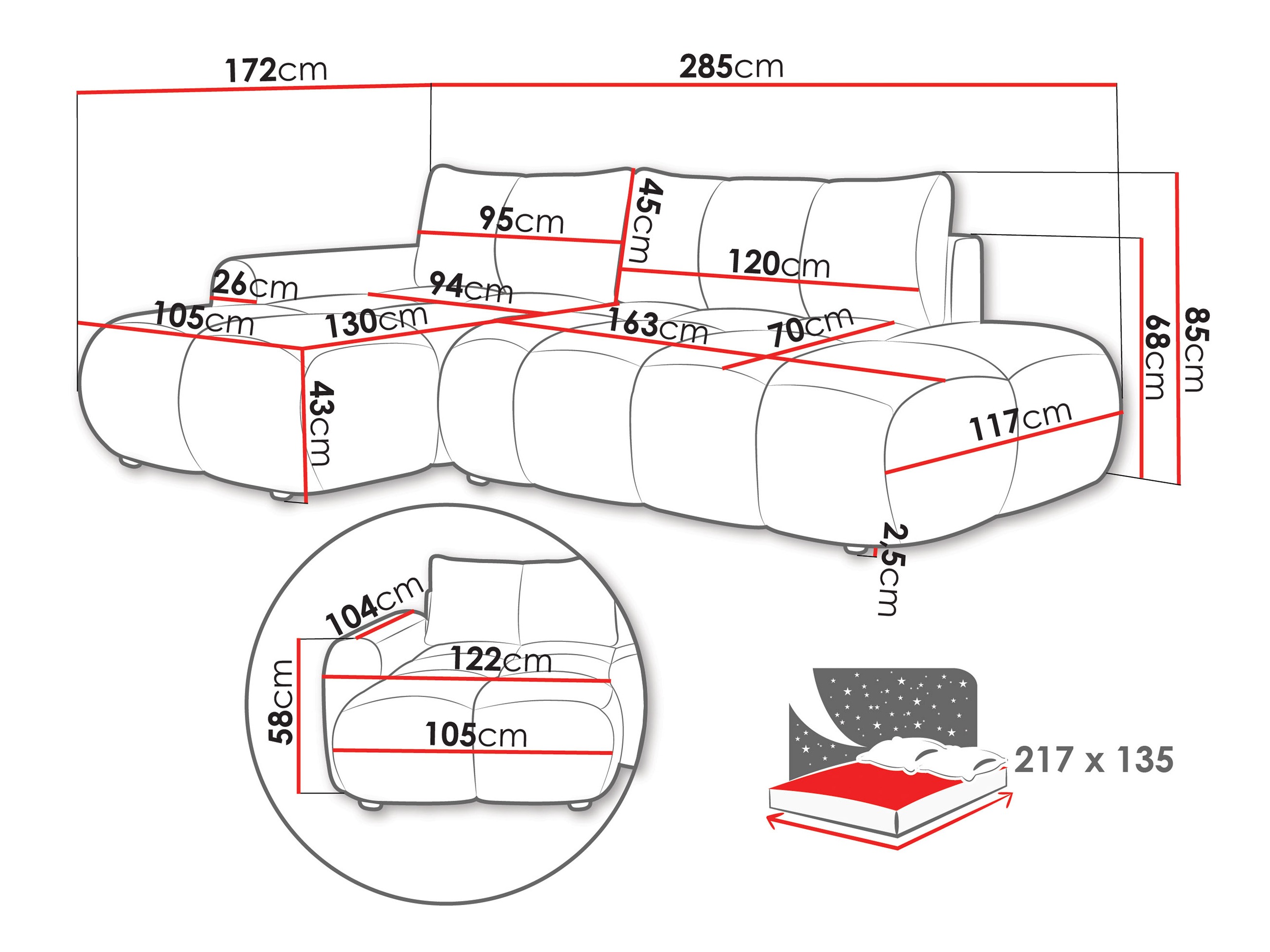 Sarokkanapé TrendyNest Ansera (Flow 02)