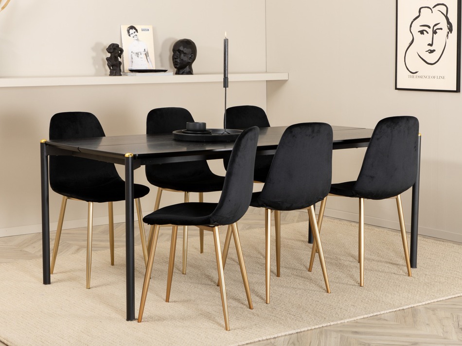 Étkezőgarnitúra Dallas 5016 (Fekete + Aranysárga)