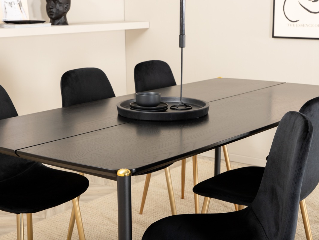 Étkezőgarnitúra Dallas 5016 (Fekete + Aranysárga)