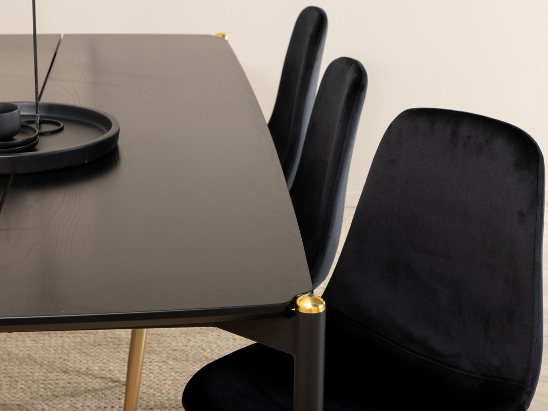 Étkezőgarnitúra Dallas 5016 (Fekete + Aranysárga)