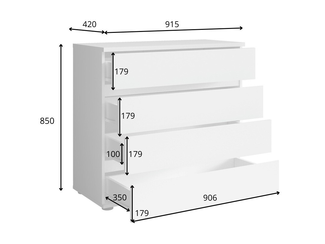 Komód Fivnola 100 (Fekete hamu)