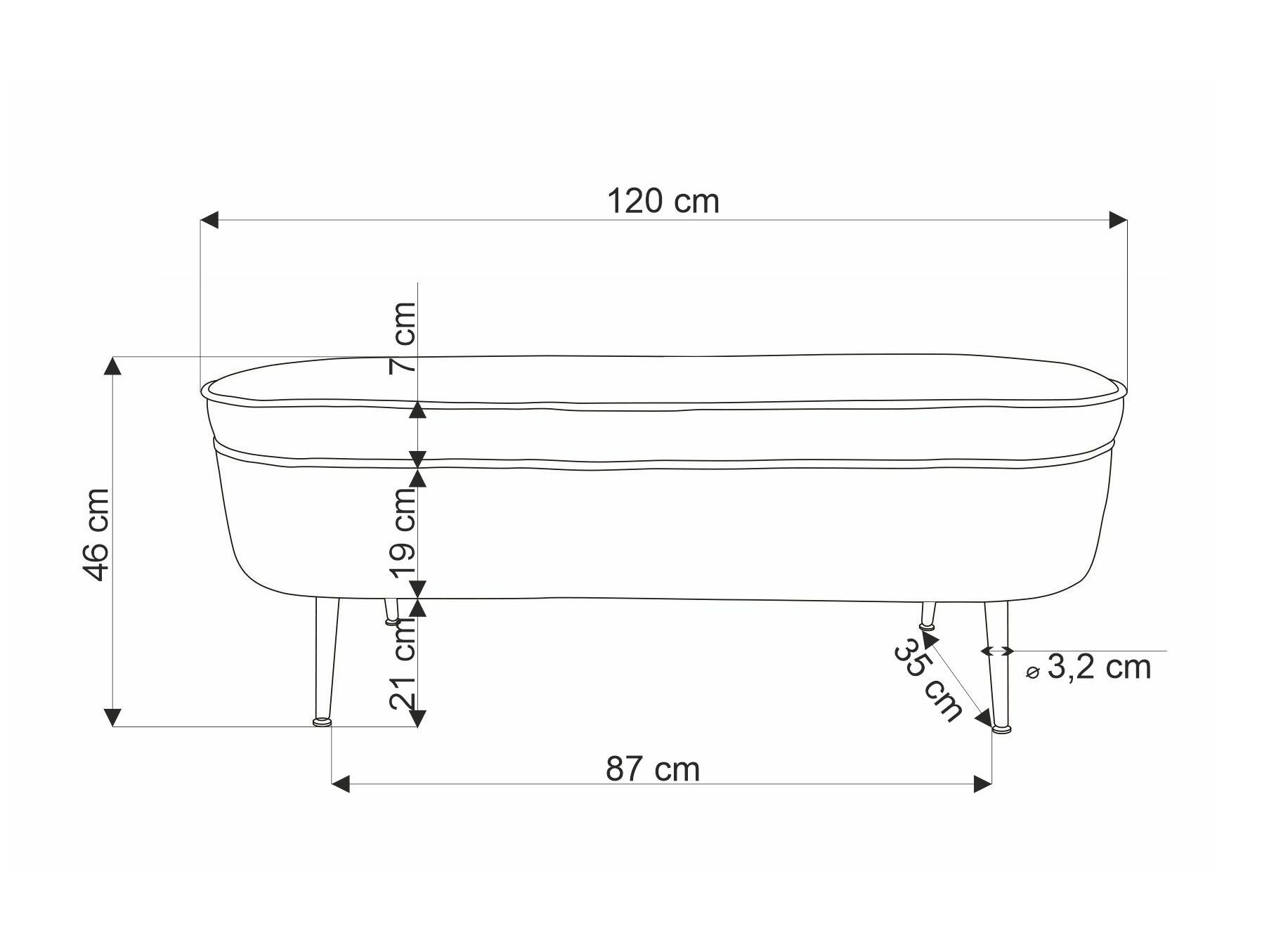 Kárpitozott pad Houston 1446