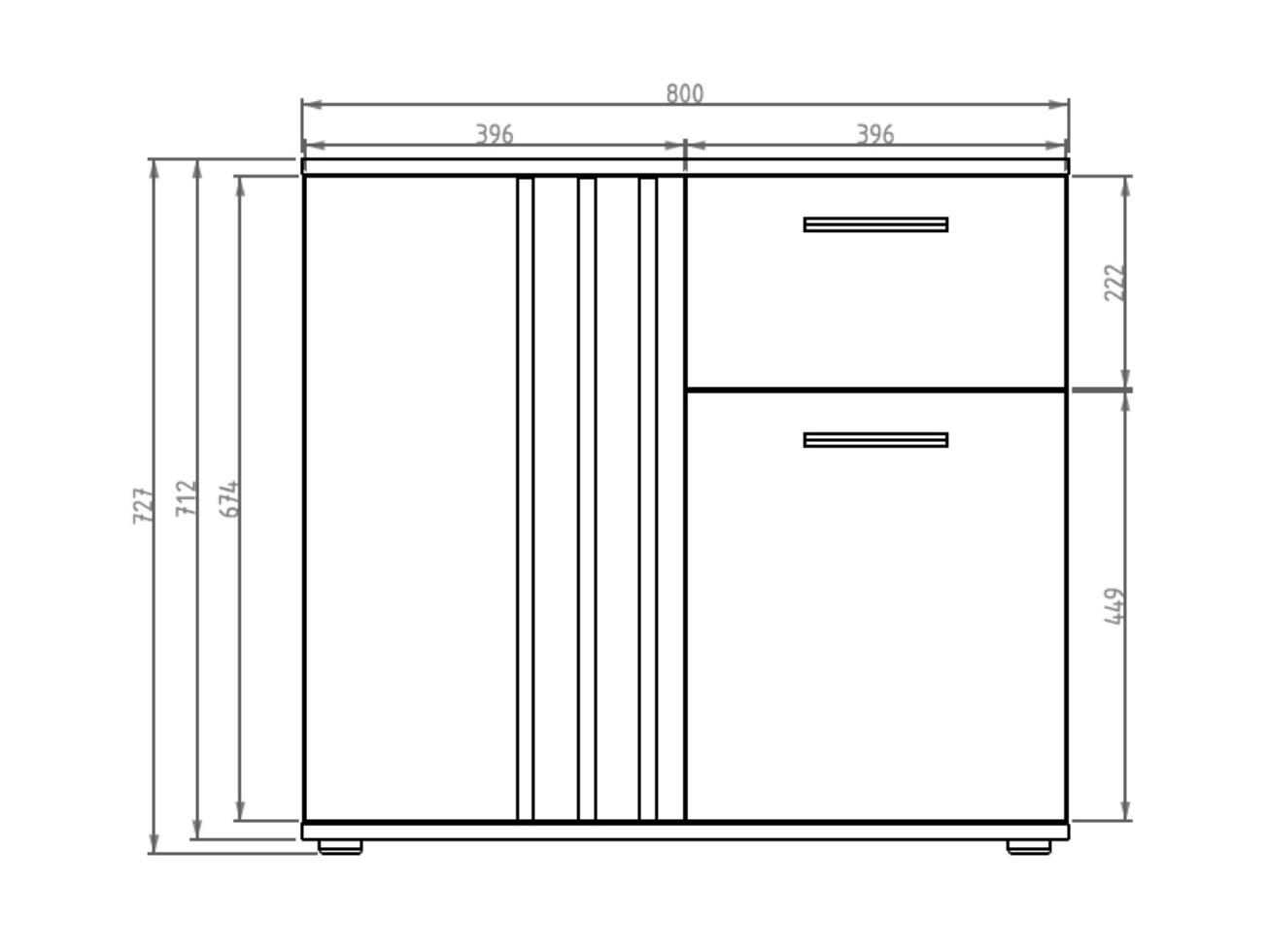 Komód Baytown 161 (Fekete + Artisan tölgy)