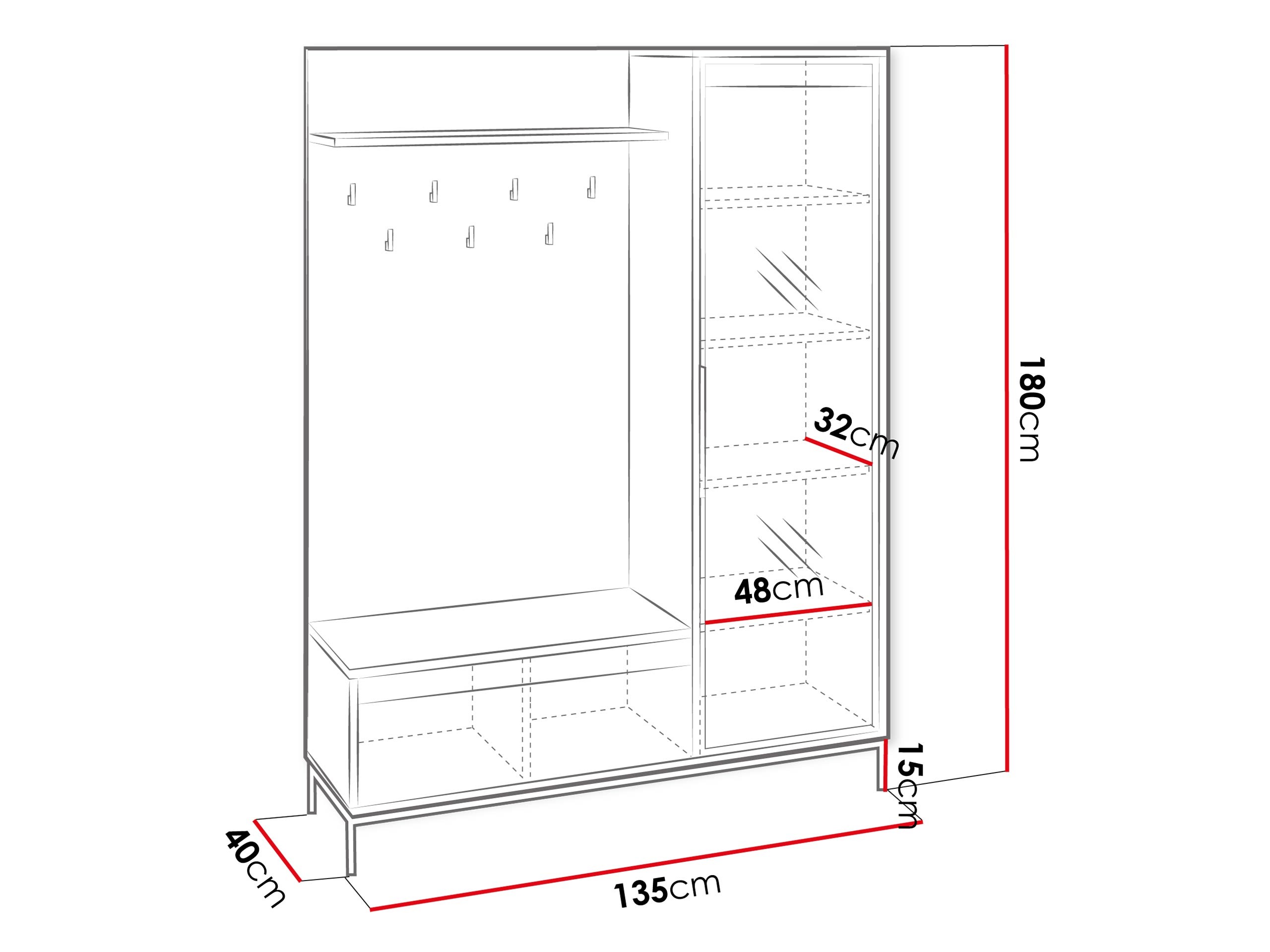 Előszoba garnitúra Comfivo Delruva 112 (Fehér)