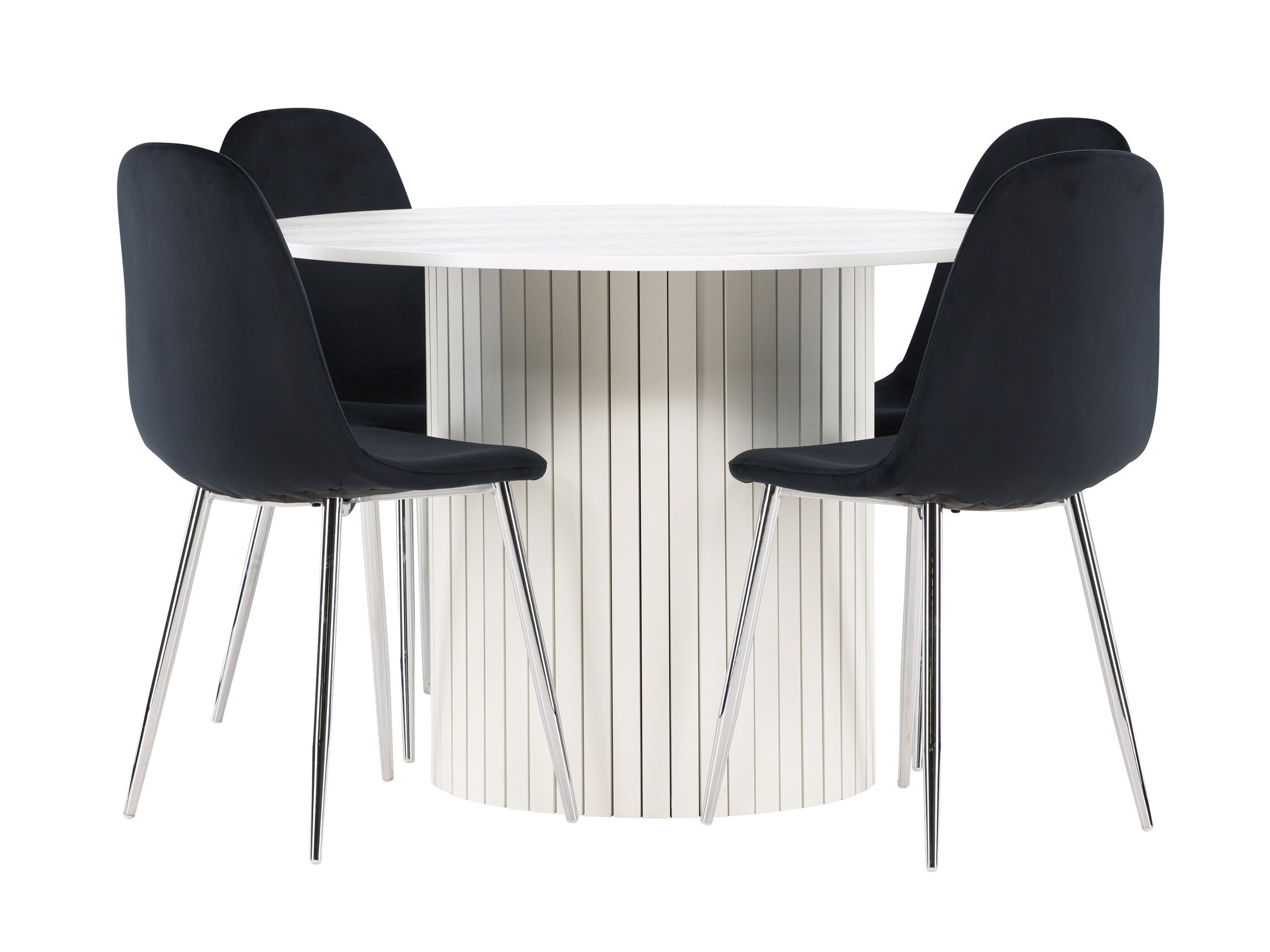 Étkezőgarnitúra Dallas 5028 (Fekete + Ezüst)