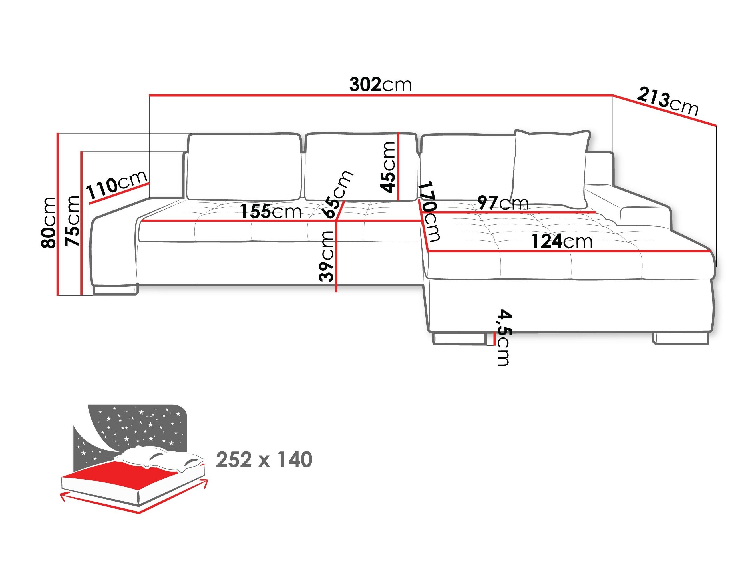 Sarokkanapé Comfivo Nitor II (Majorka 03)