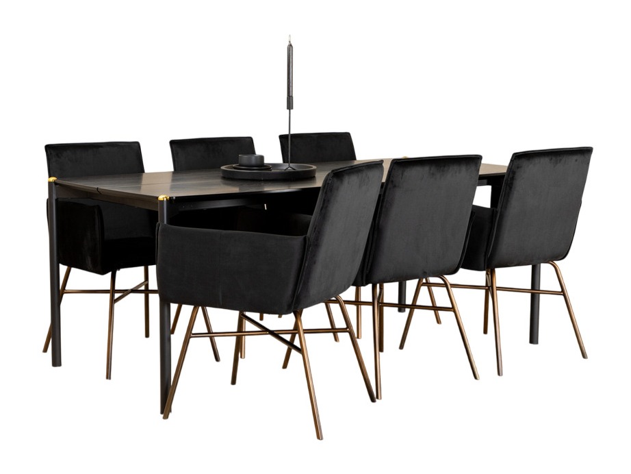 Étkezőgarnitúra Dallas 5034 (Fekete + Réz)