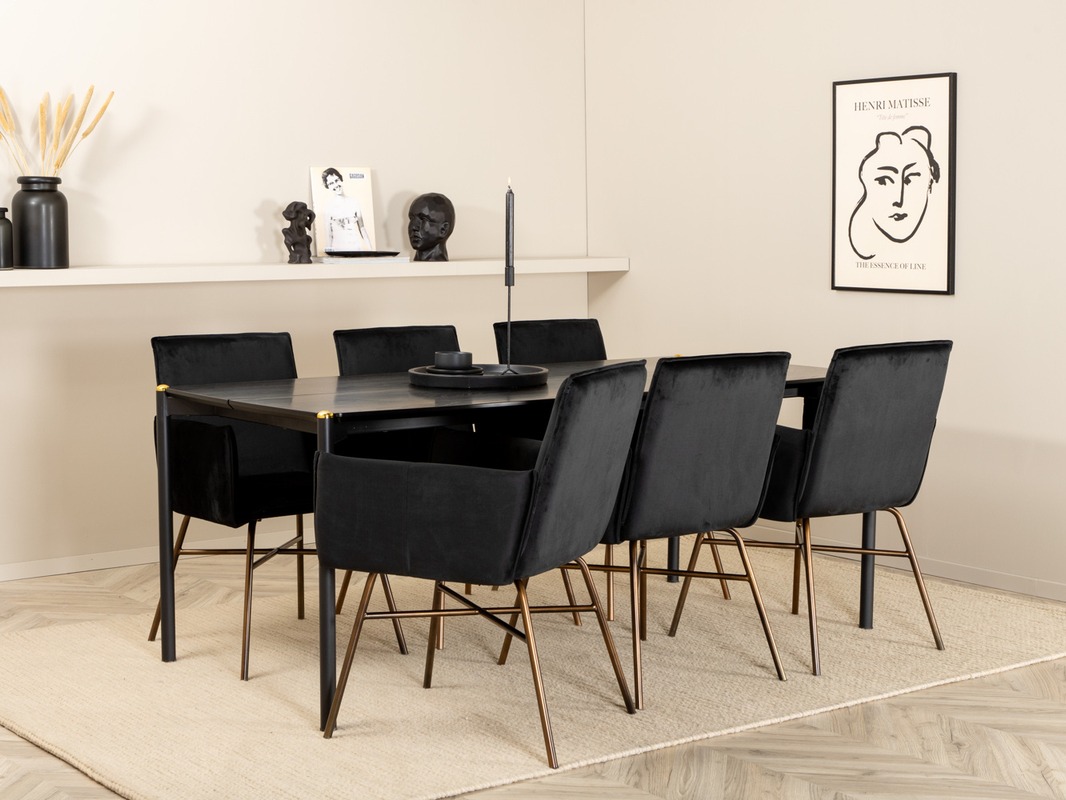 Étkezőgarnitúra Dallas 5034 (Fekete + Réz)