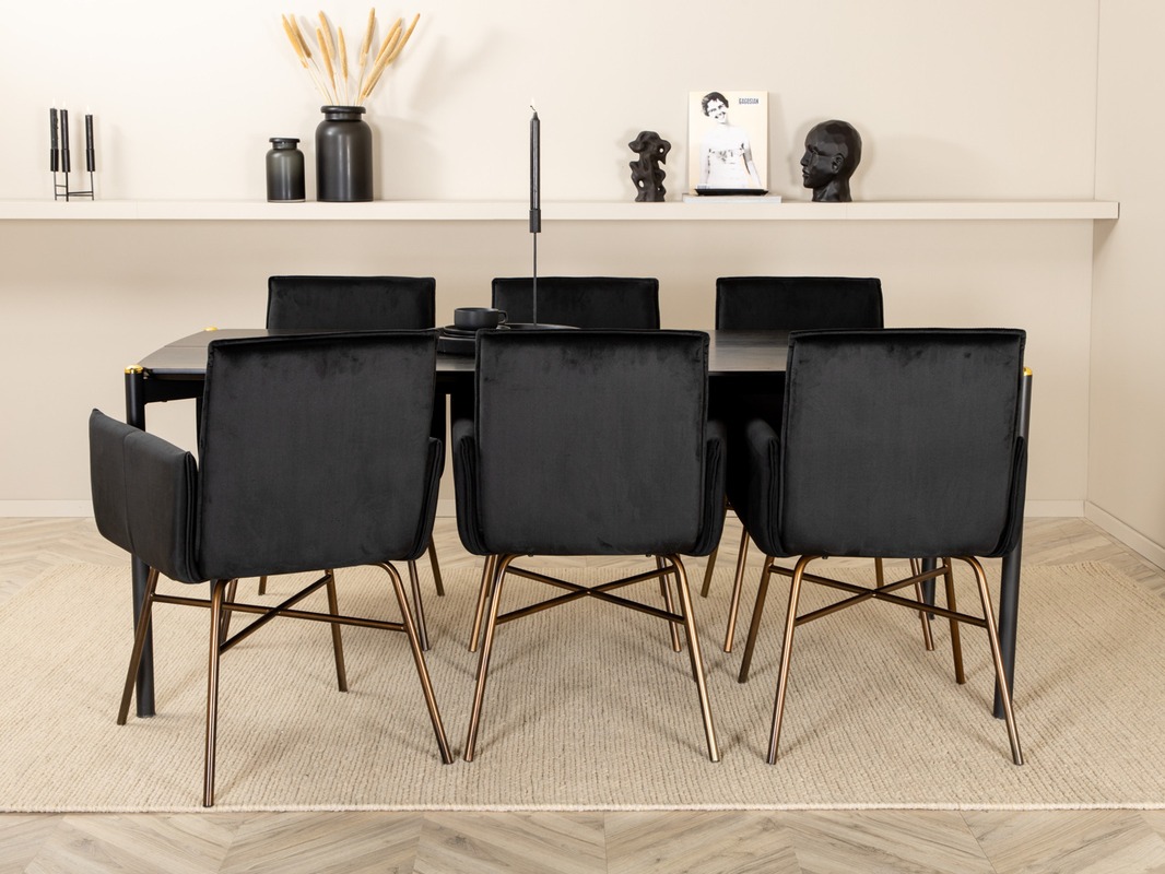 Étkezőgarnitúra Dallas 5034 (Fekete + Réz)