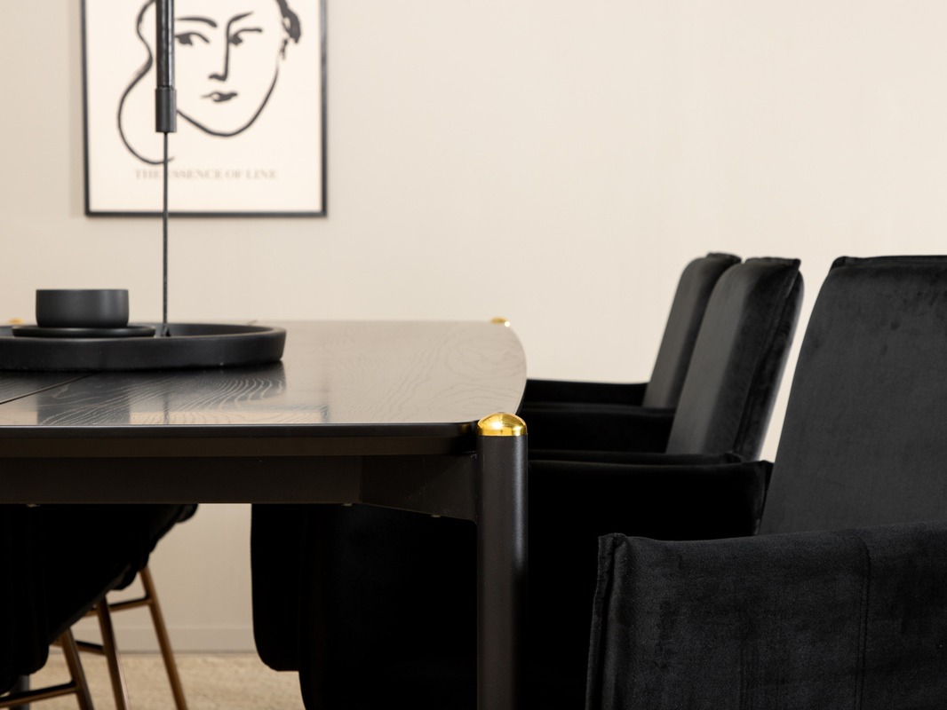 Étkezőgarnitúra Dallas 5034 (Fekete + Réz)