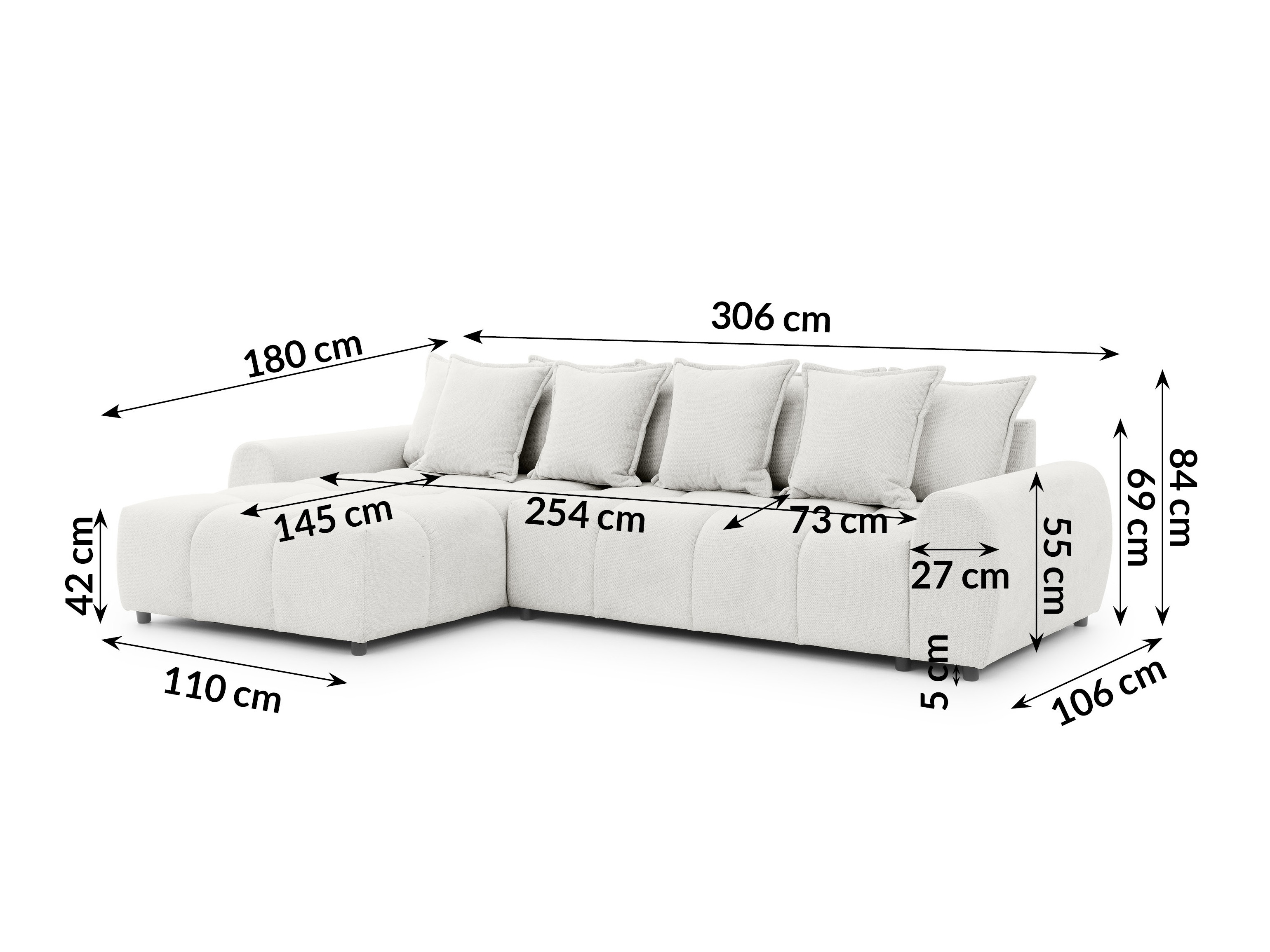 Sarokkanapé Rocklin 132 (Aragon 01)