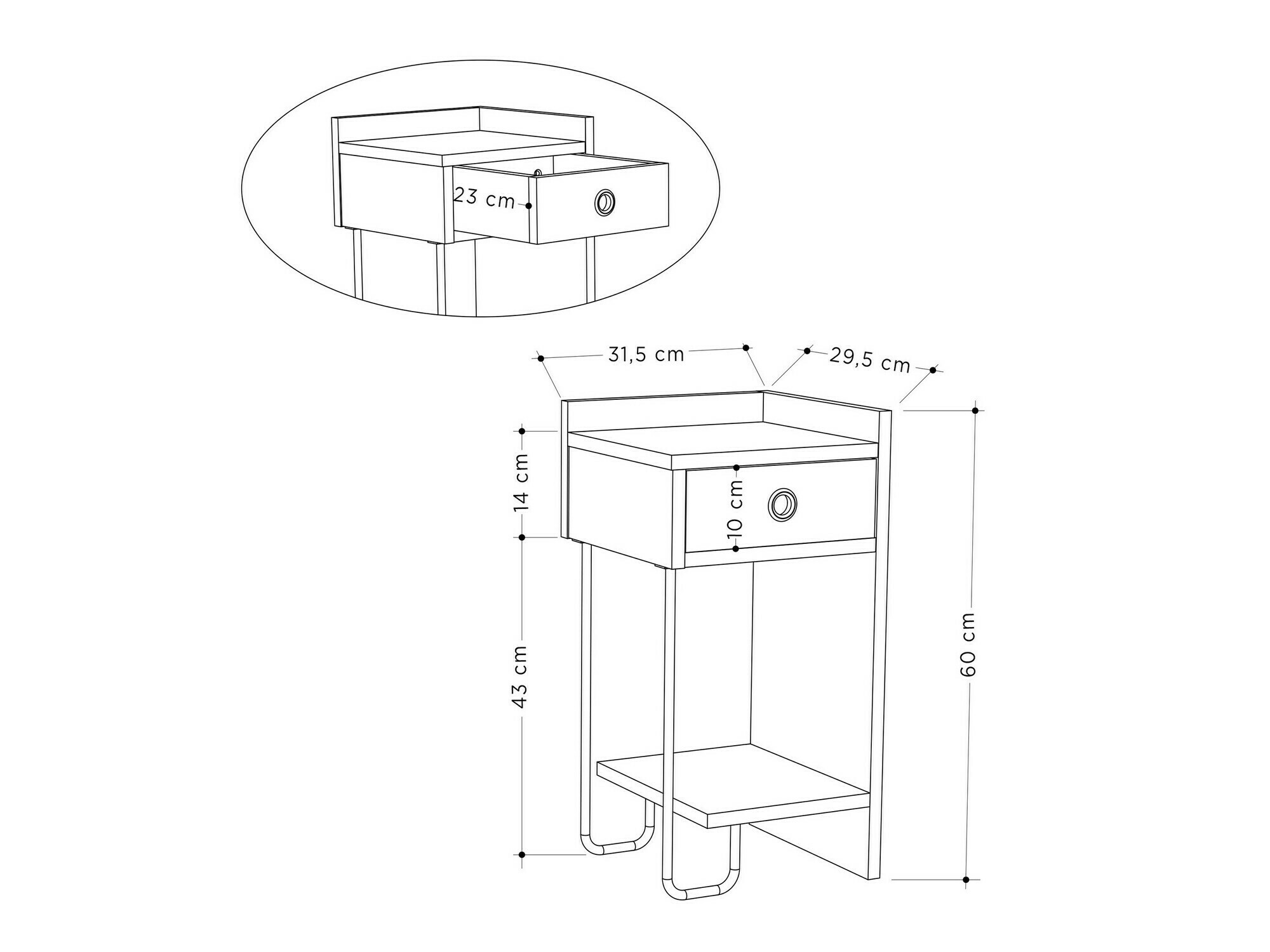 Éjjeliszekrény SH10765