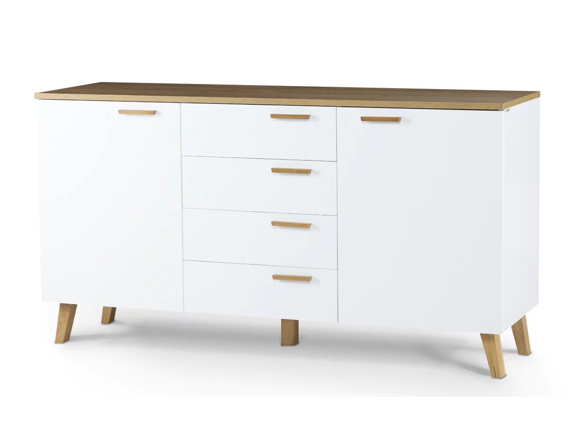Komód Fivbeli 100 (Fehér + Tölgy)