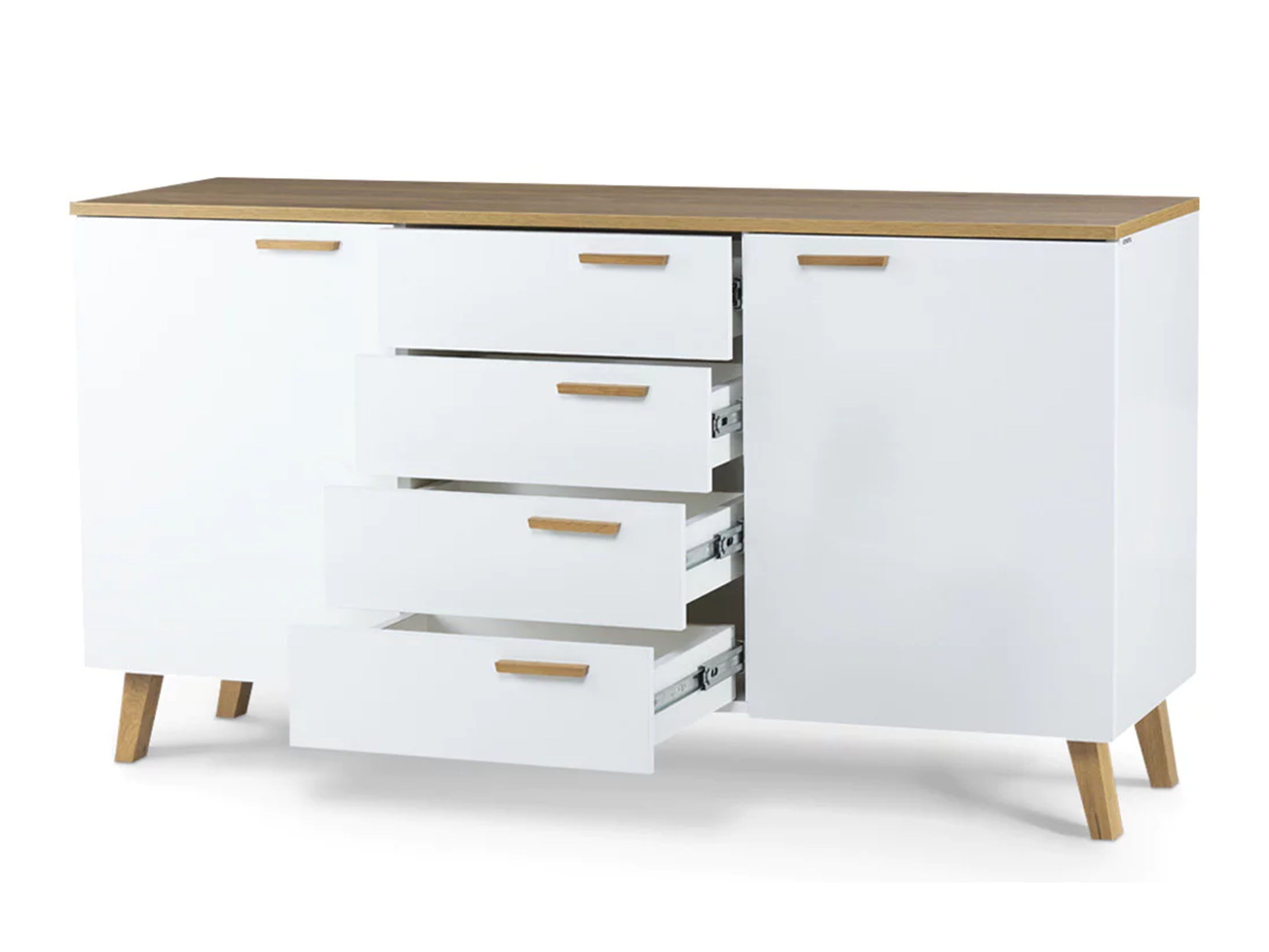 Komód Fivbeli 100 (Fehér + Tölgy)