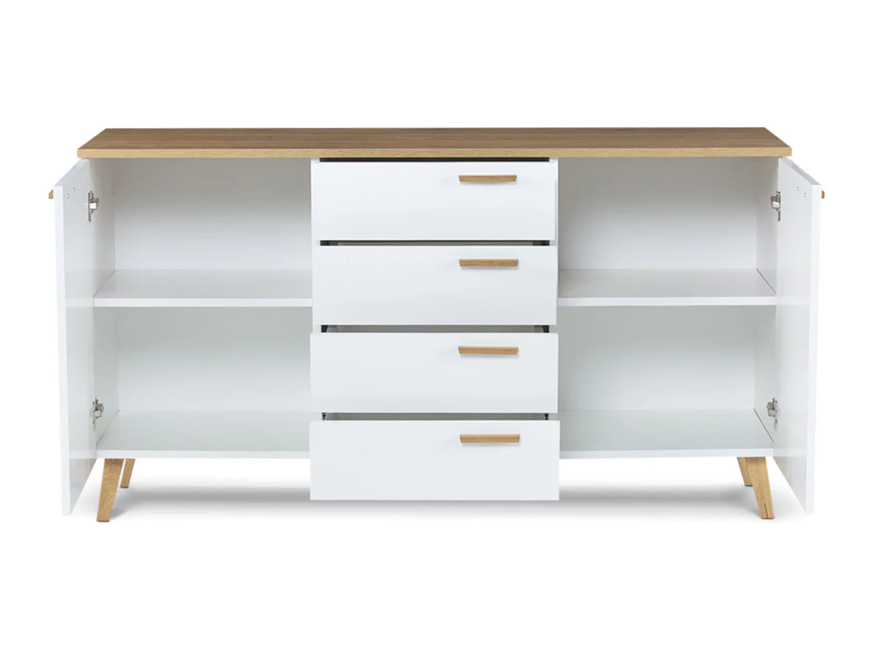 Komód Fivbeli 100 (Fehér + Tölgy)