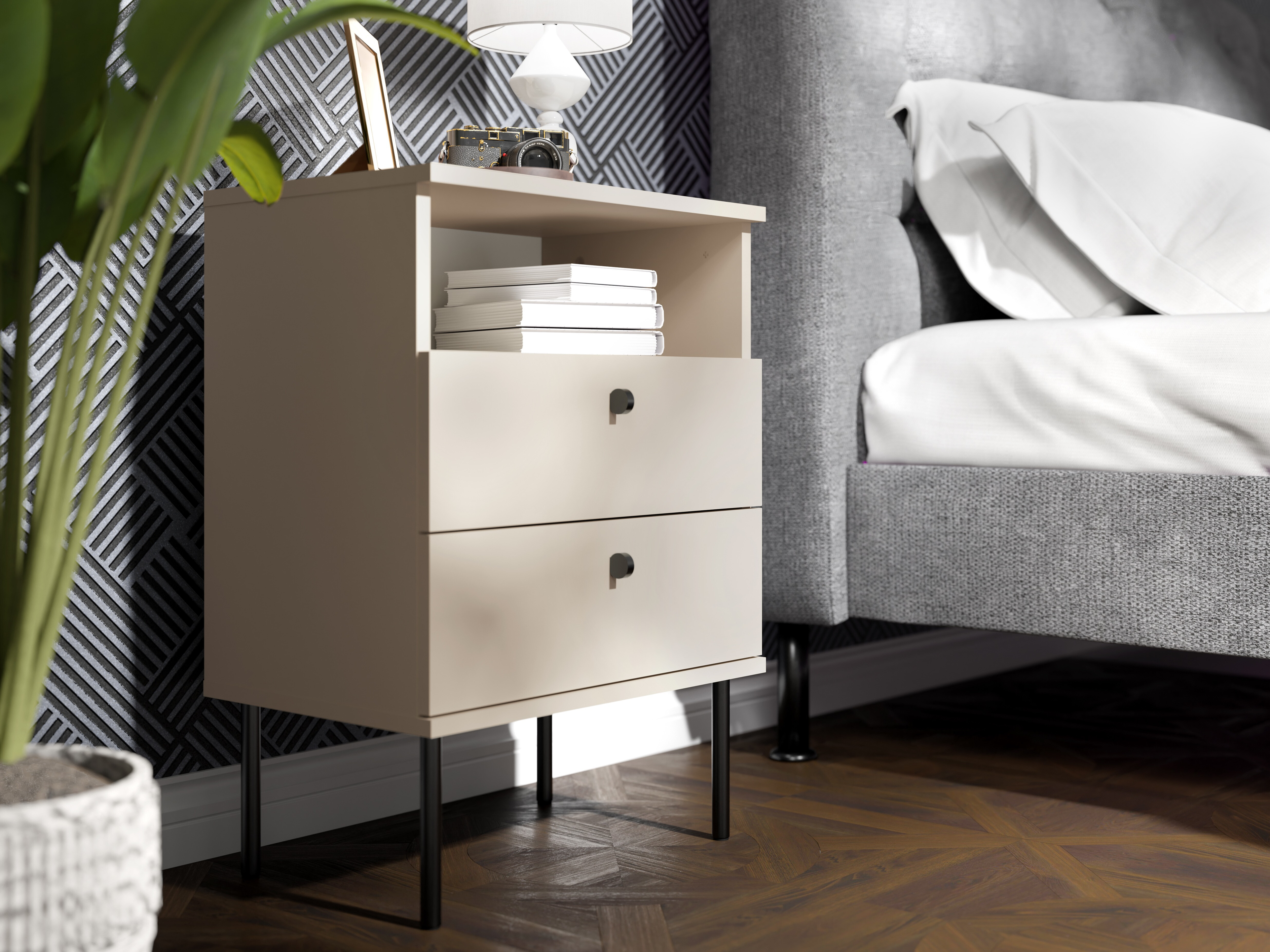 Éjjeliszekrény Baytown 185 (Bézs)