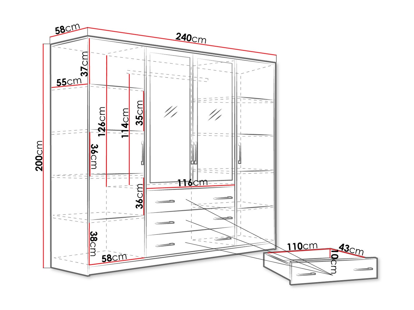 Gardróbszekrény Dortivu 151 (Nem)
